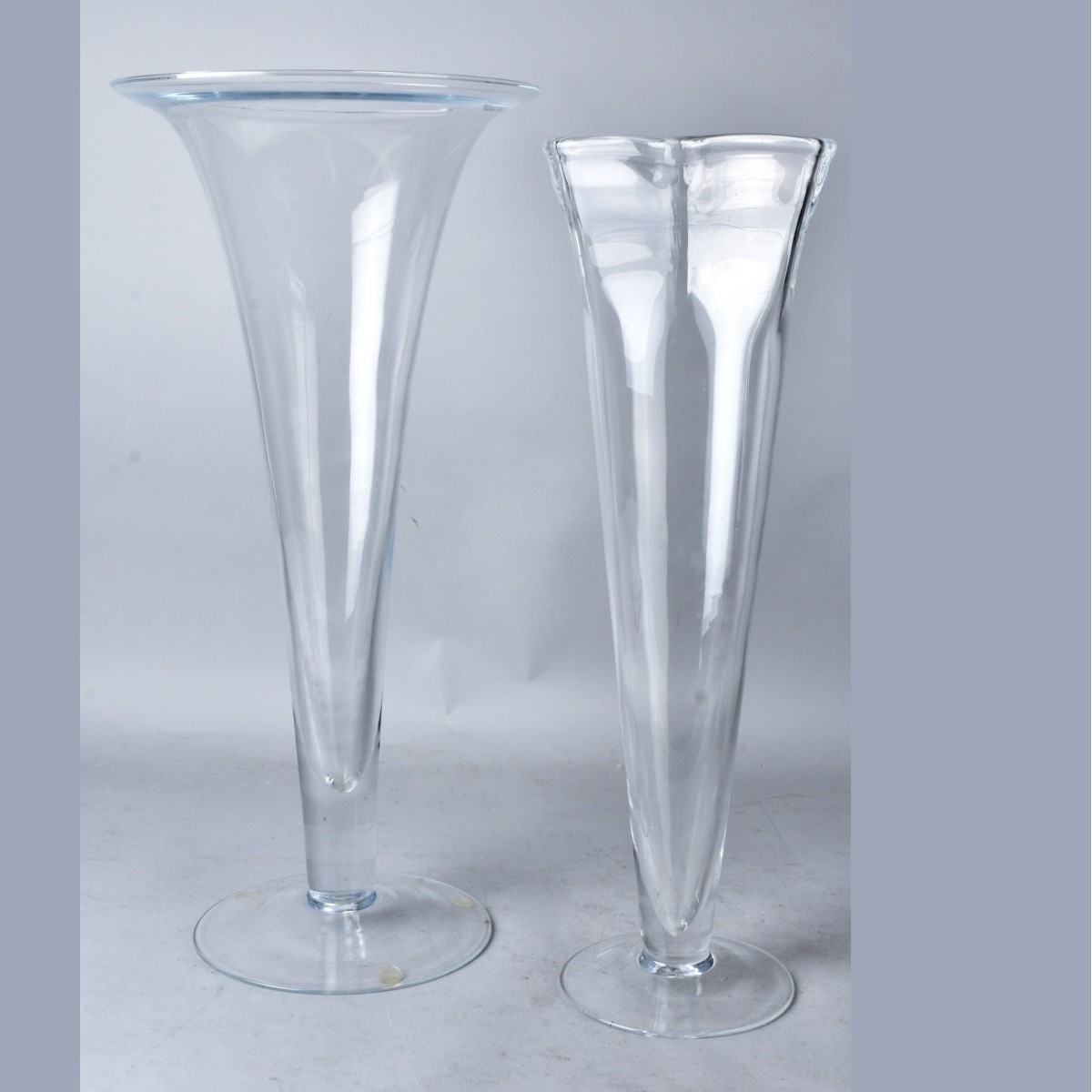 Two Large Glass Vases