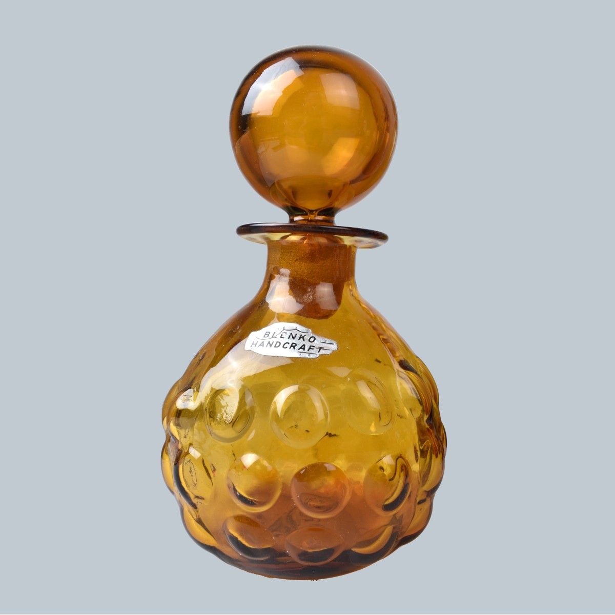 Five Blenko Glass Decanters