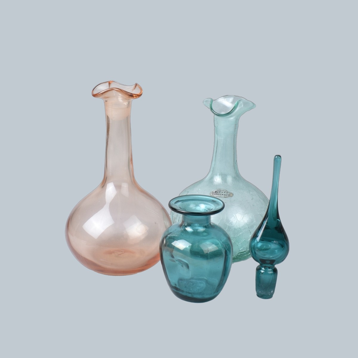 Three Blenko Glass Decanters