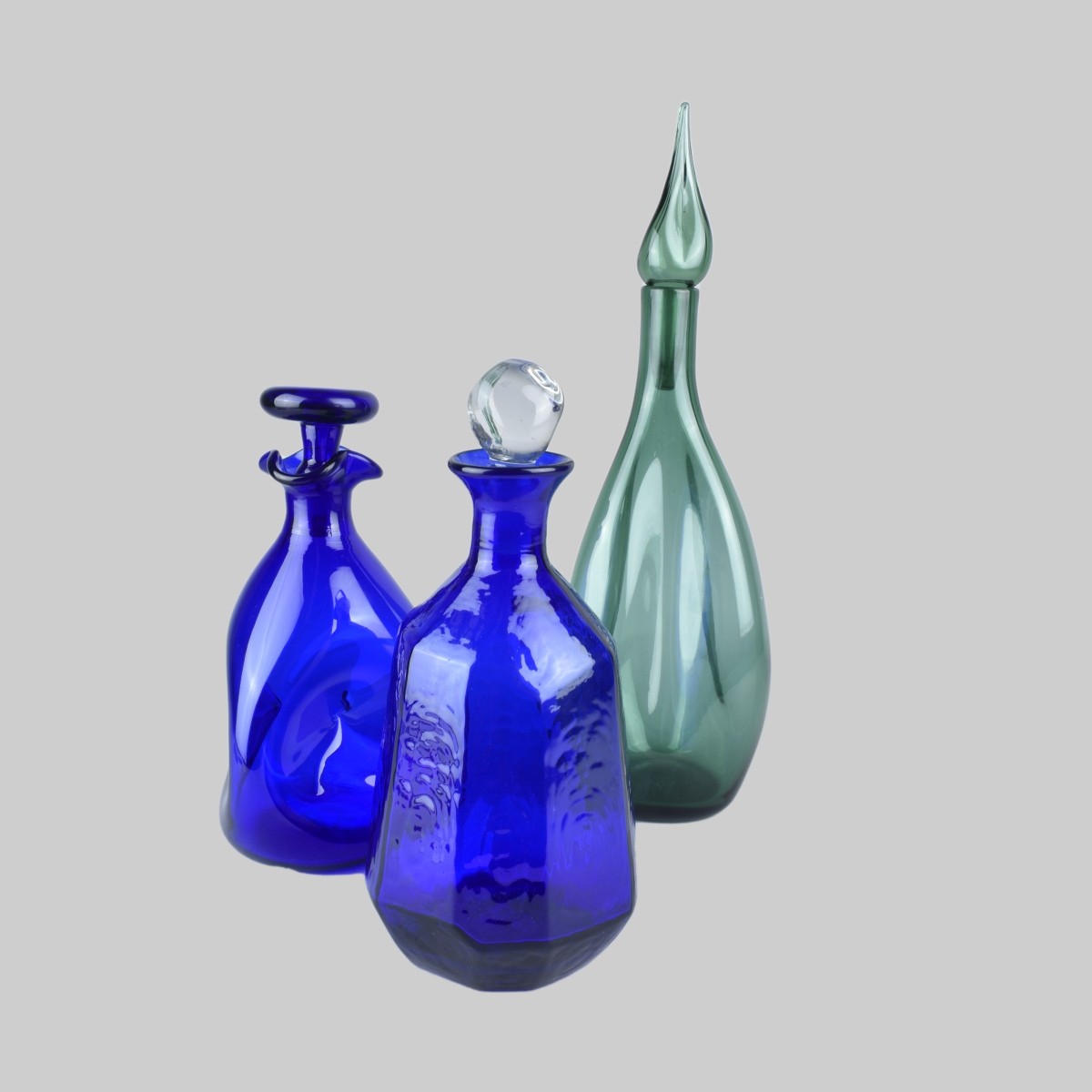 Three Blenko Glass Decanters