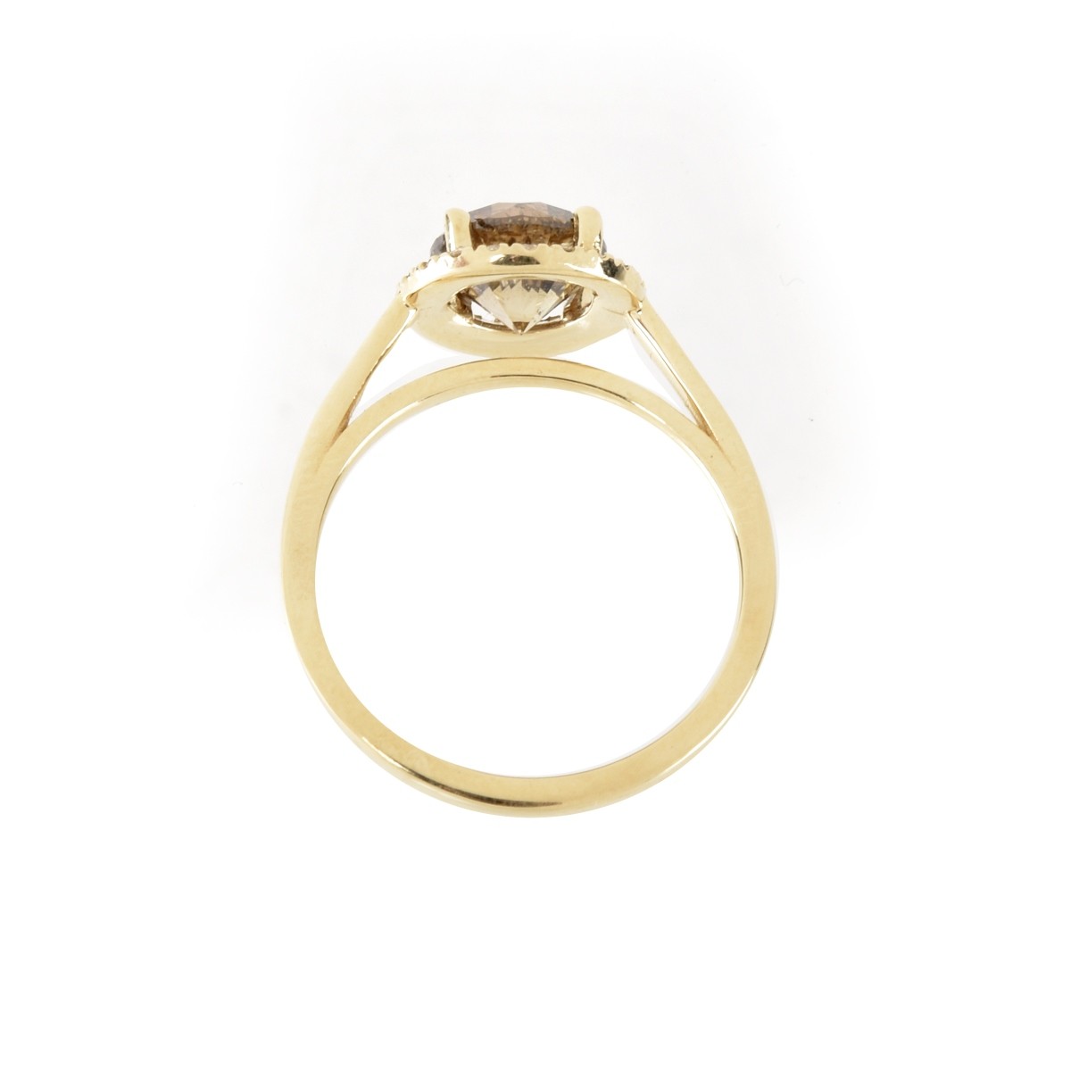 AIG Fancy Diamond and 14K Ring