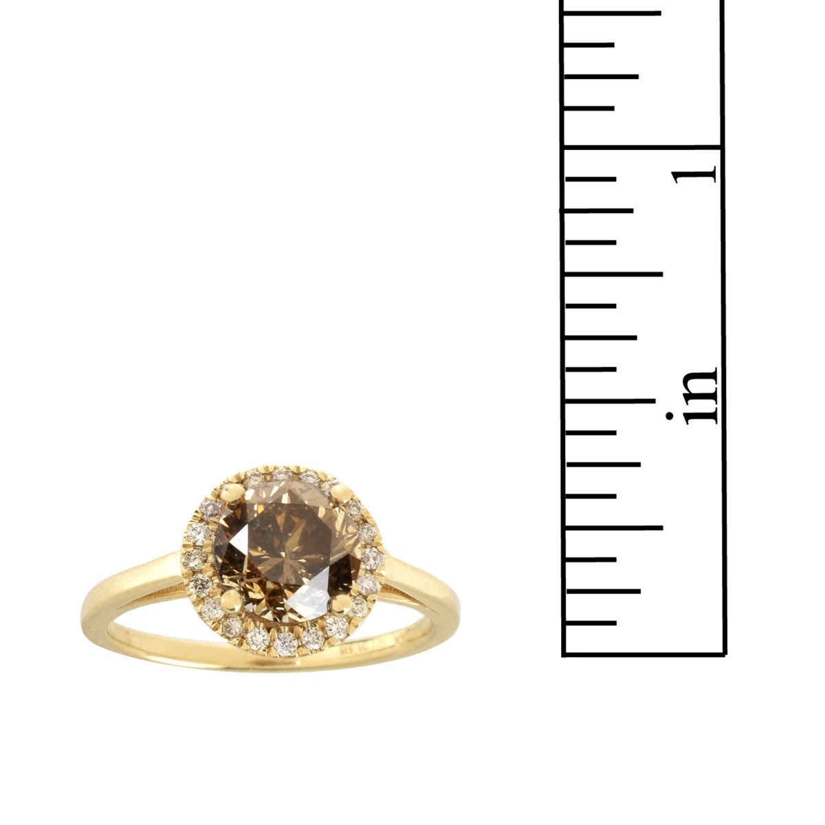 AIG Fancy Diamond and 14K Ring