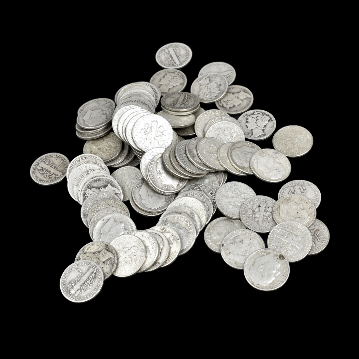 One Hundred U.S. Silver Dimes