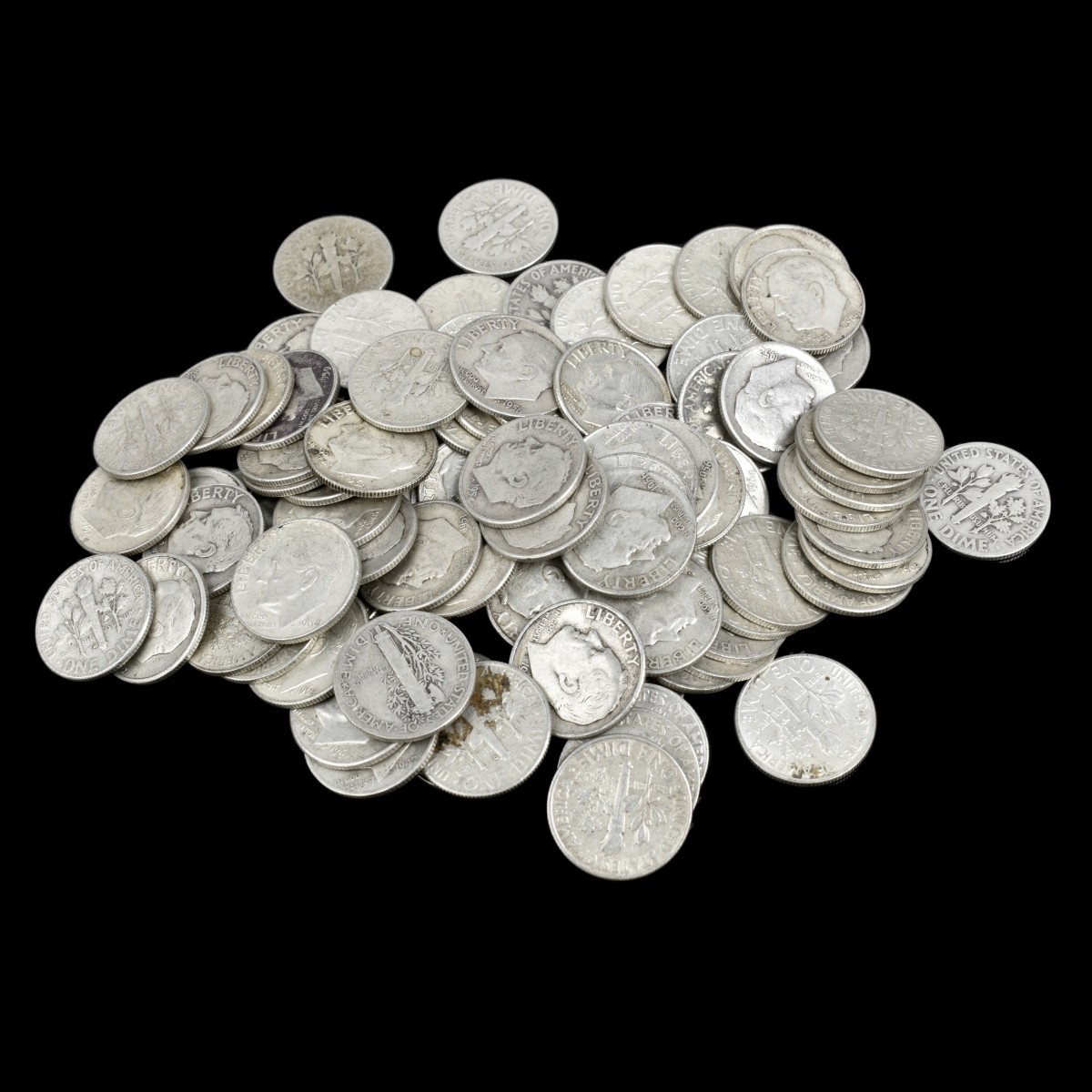 Ninety Eight U.S. Silver Dimes