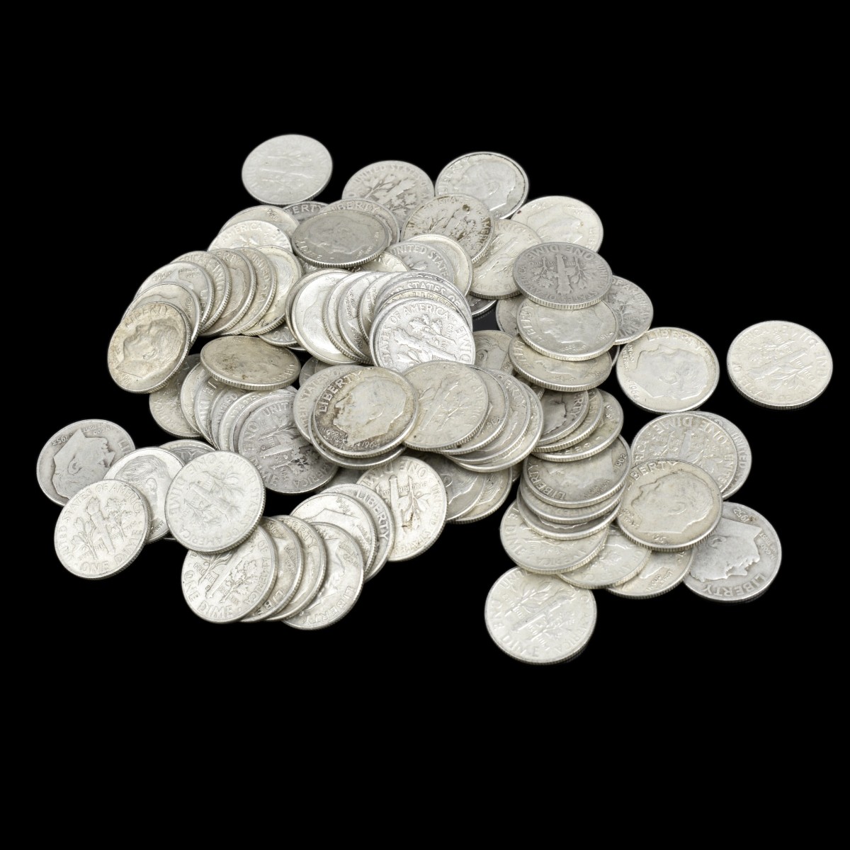 Sixty Nine U.S Silver Dimes