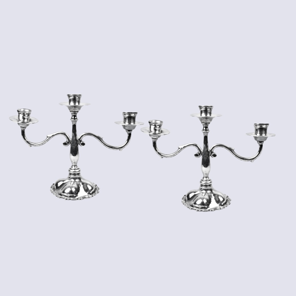 Pair of Sterling Silver Candelabra