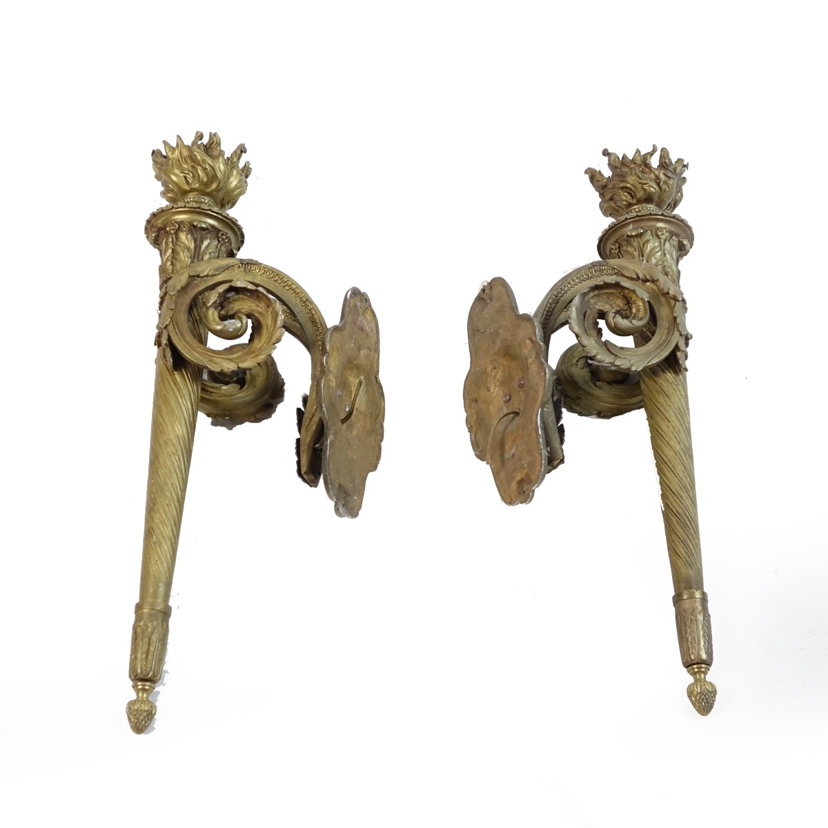 Pr 19C. Gilt Bronze Sconces