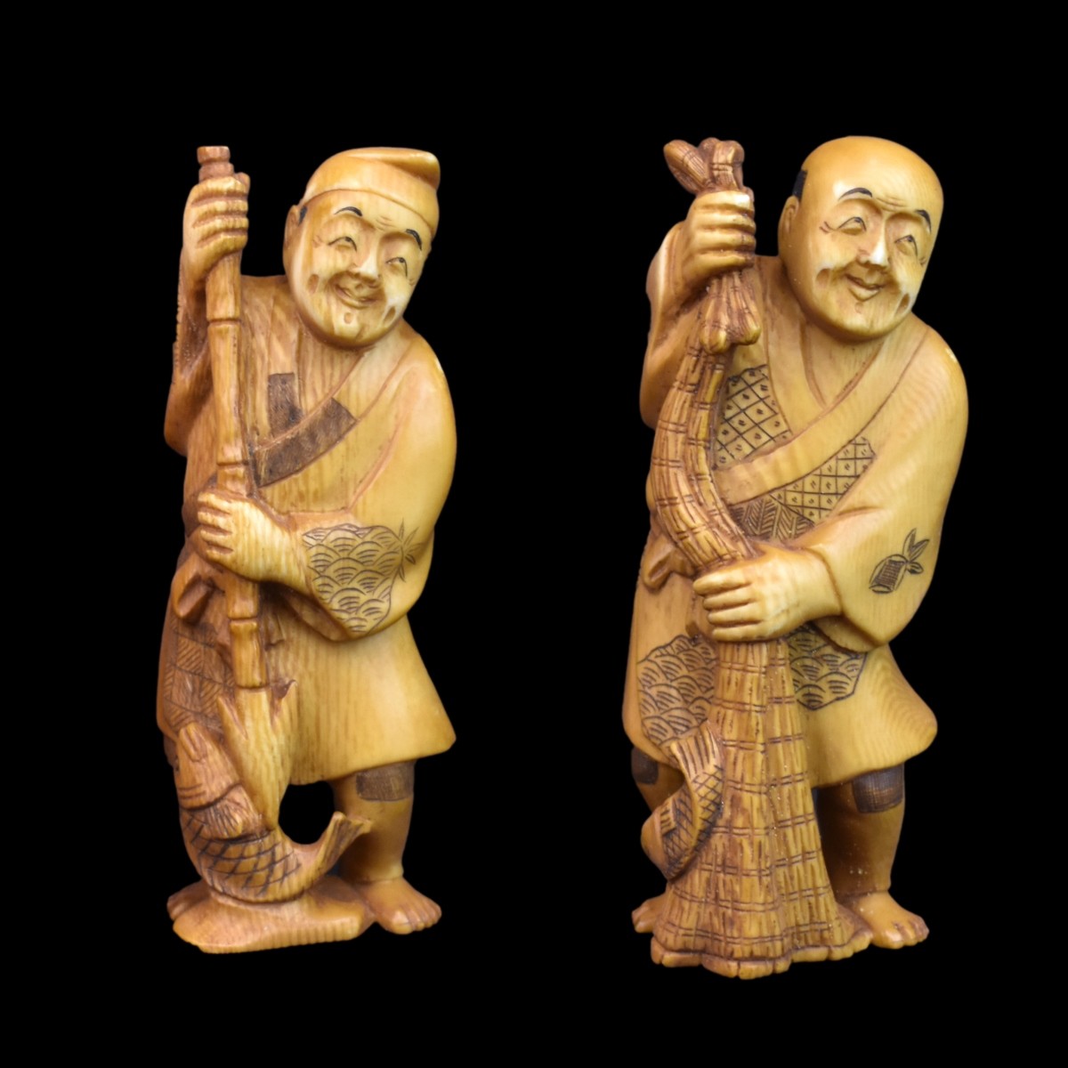 Japanese Carved Fishermen