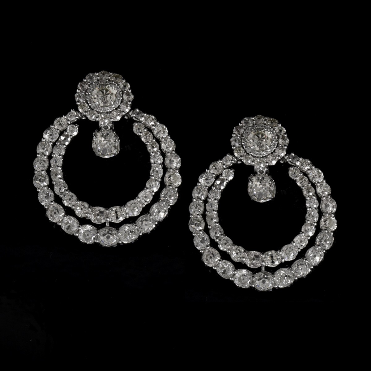 Diamond and Platinum Earrings