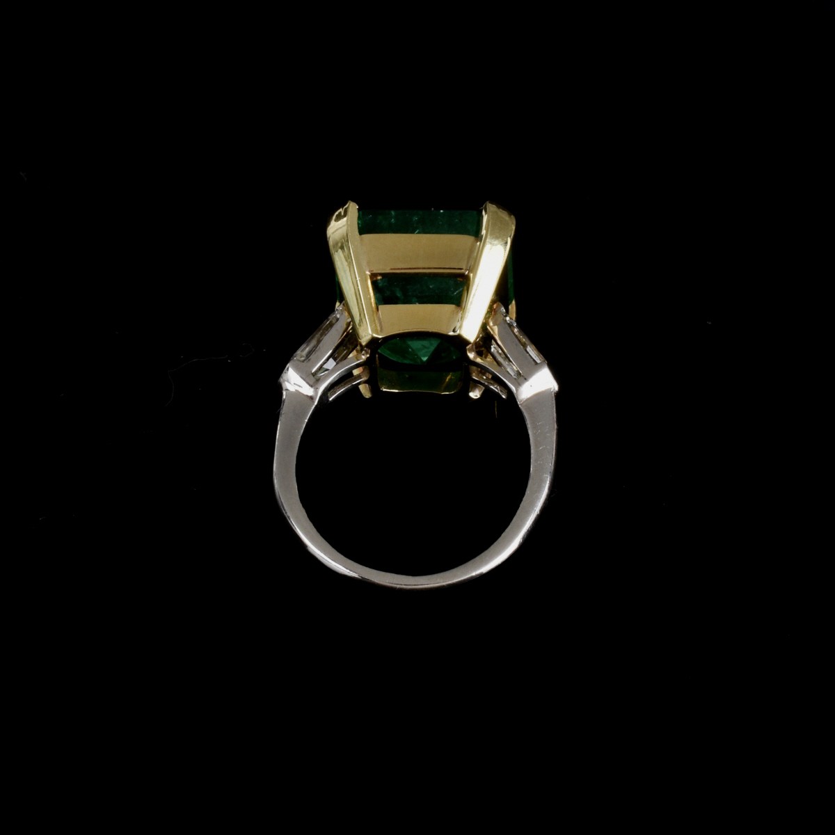 Emerald, Diamond and Platinum Ring