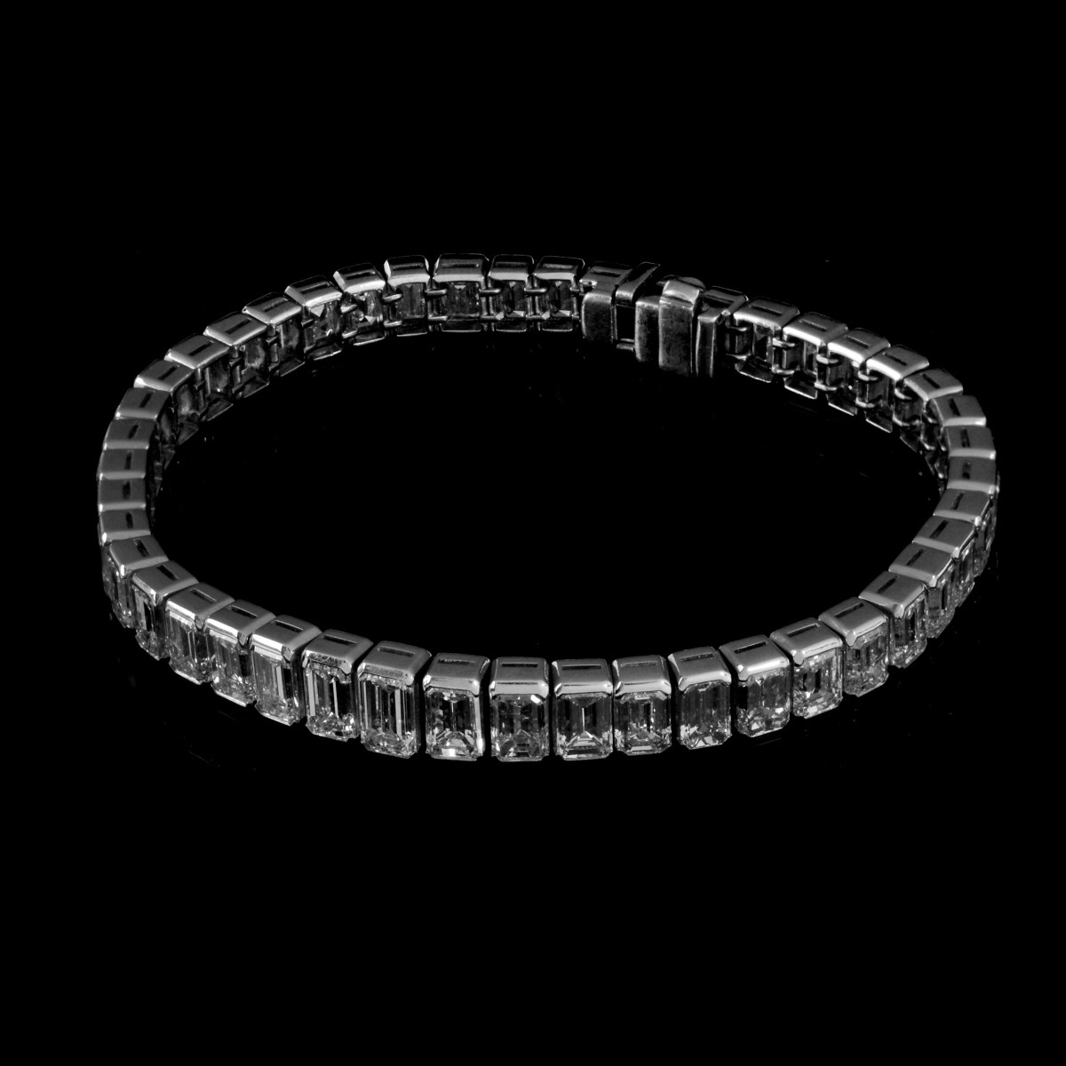 Diamond and Platinum Line Bracelet