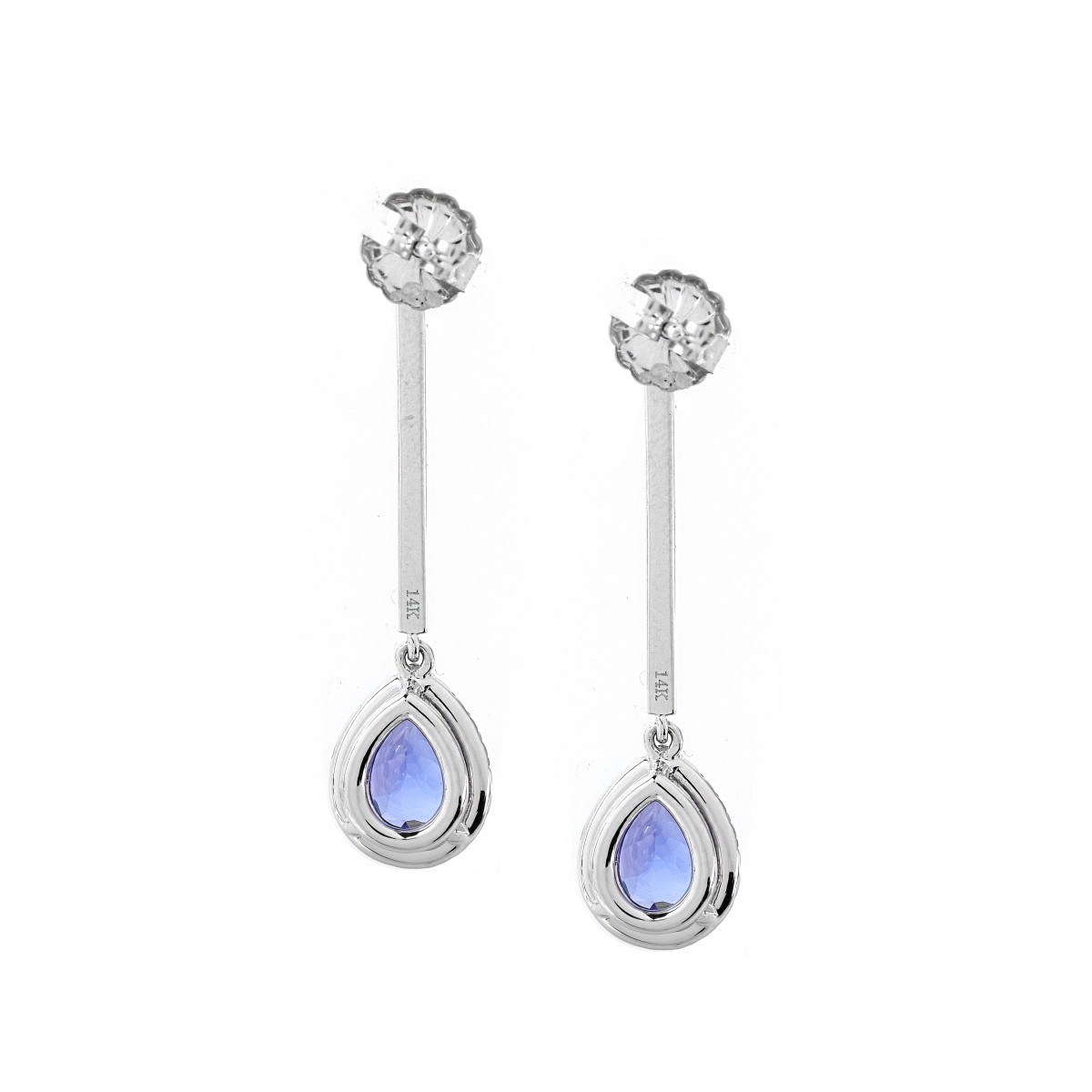 Tanzanite, Diamond and 14K Earrings