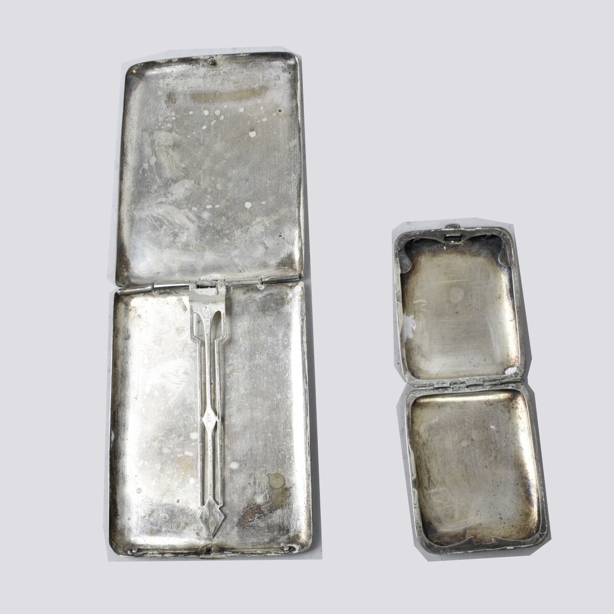 Antique Etched Sterling Silver Cases