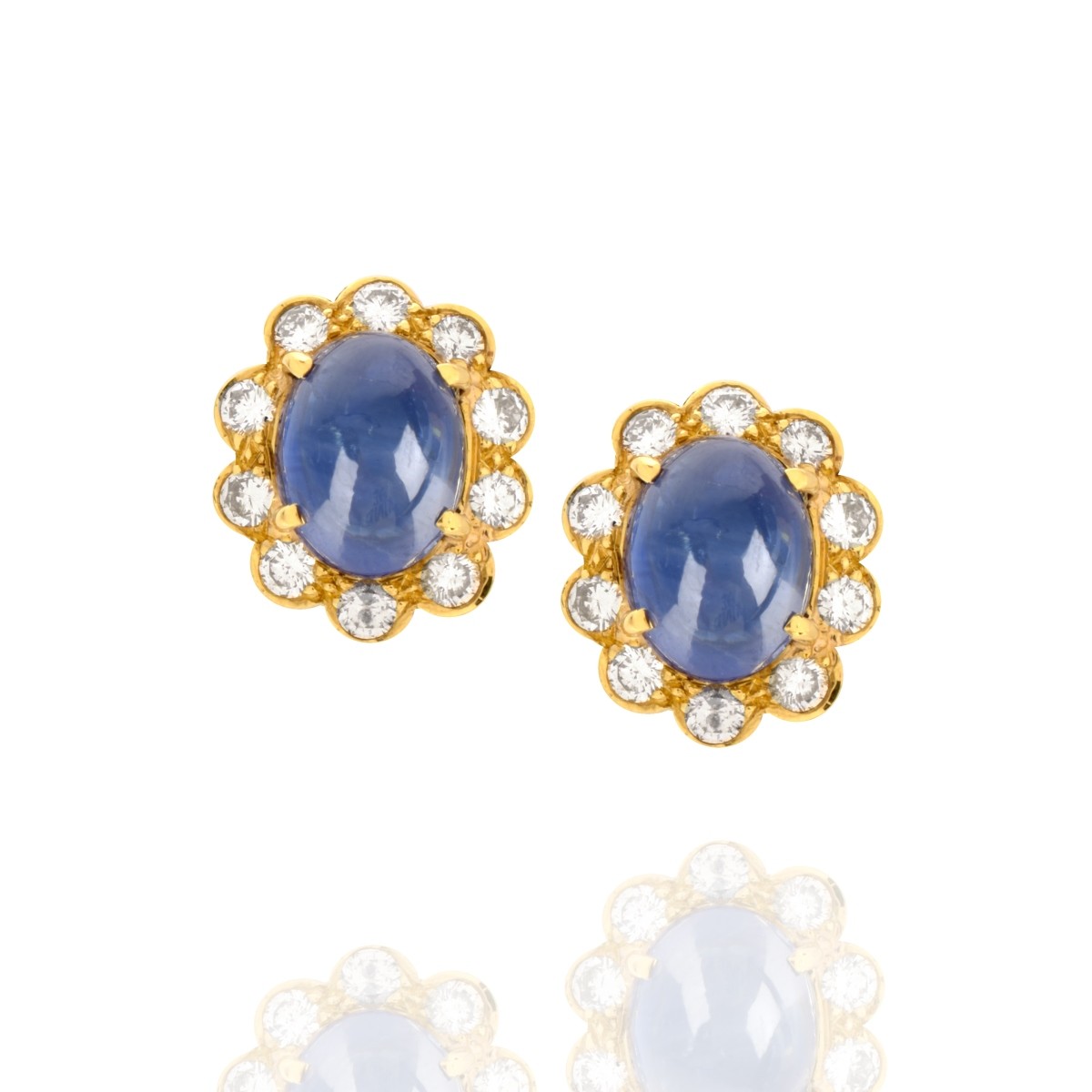 Sapphire, Diamond and 18K Earrings