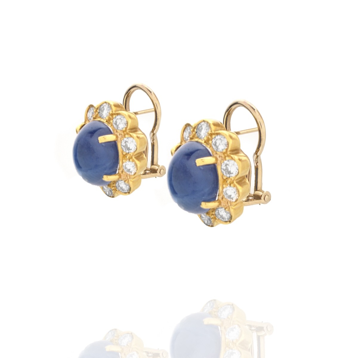 Sapphire, Diamond and 18K Earrings