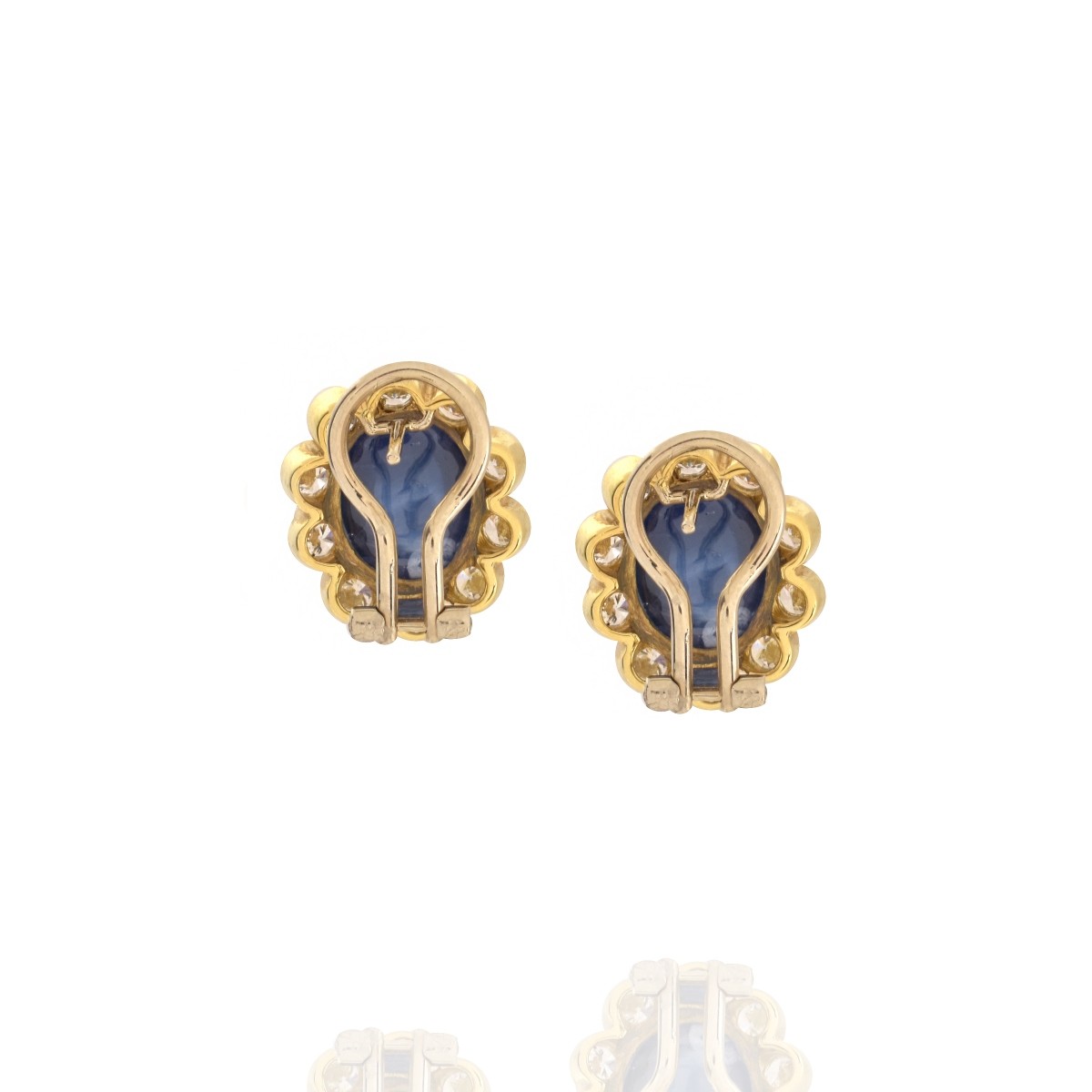 Sapphire, Diamond and 18K Earrings