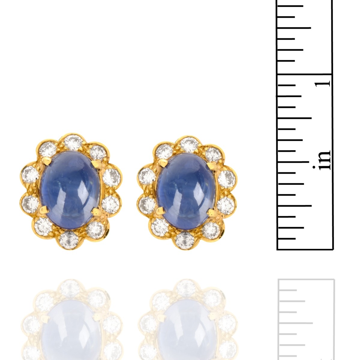 Sapphire, Diamond and 18K Earrings