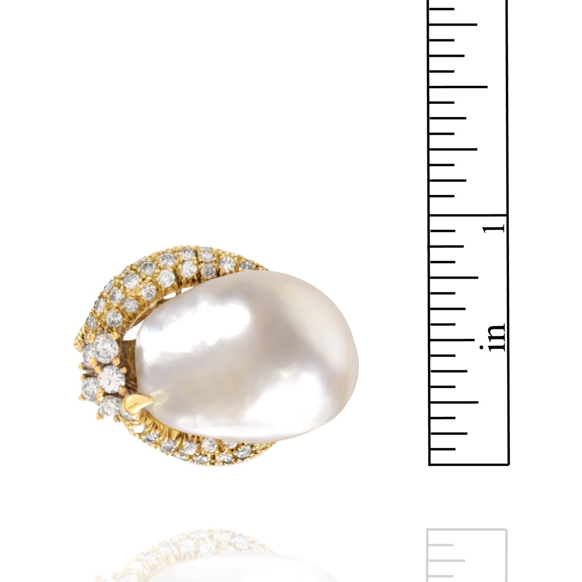 Pearl, Diamond and 14K Ring