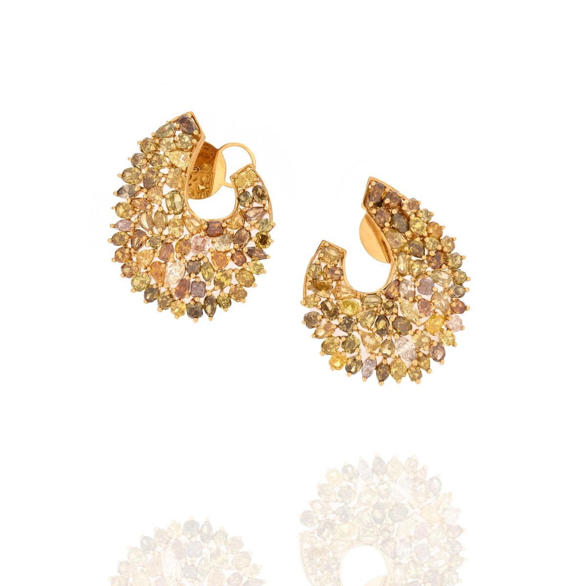 Diamond and 18K Earrings