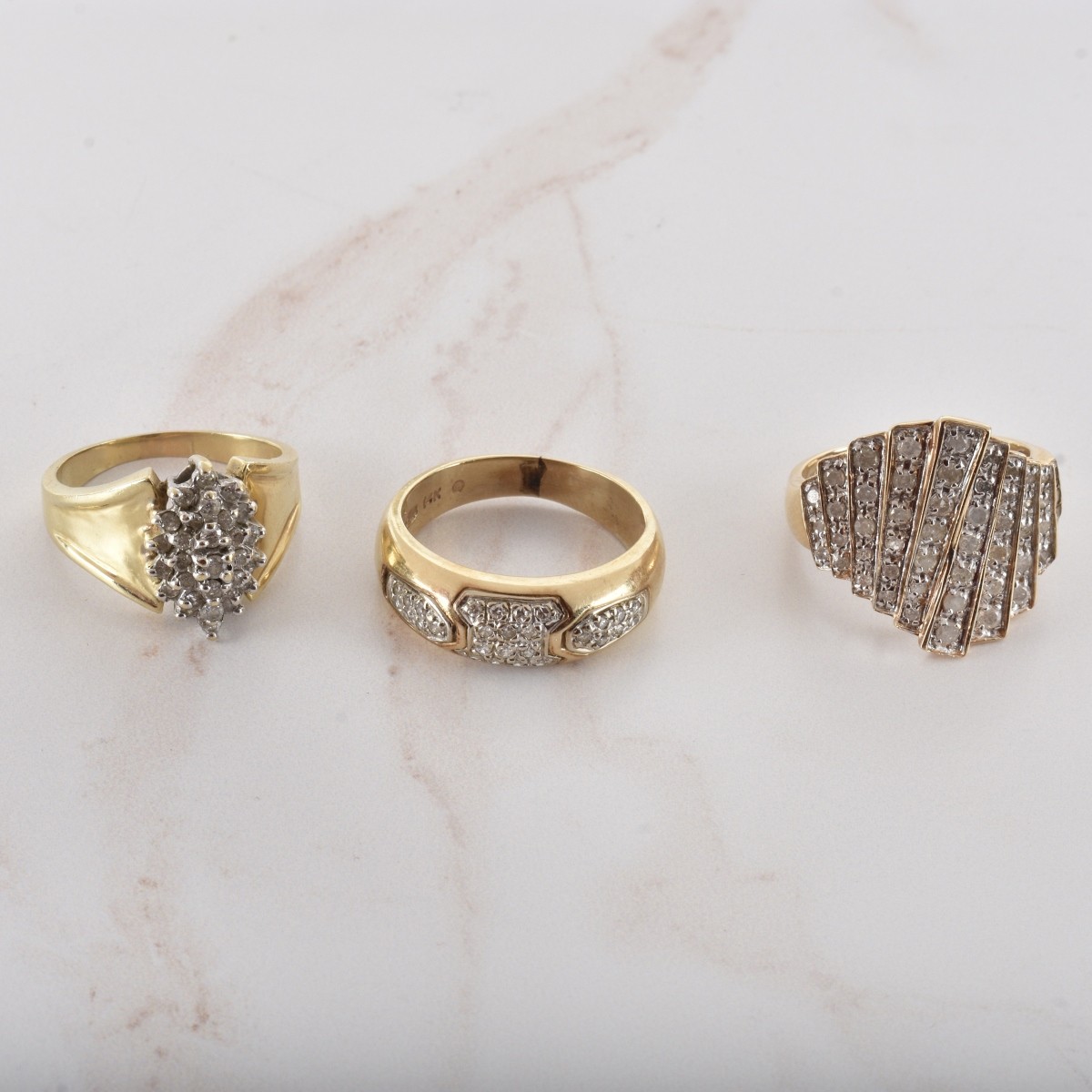 Diamond and 14K Rings