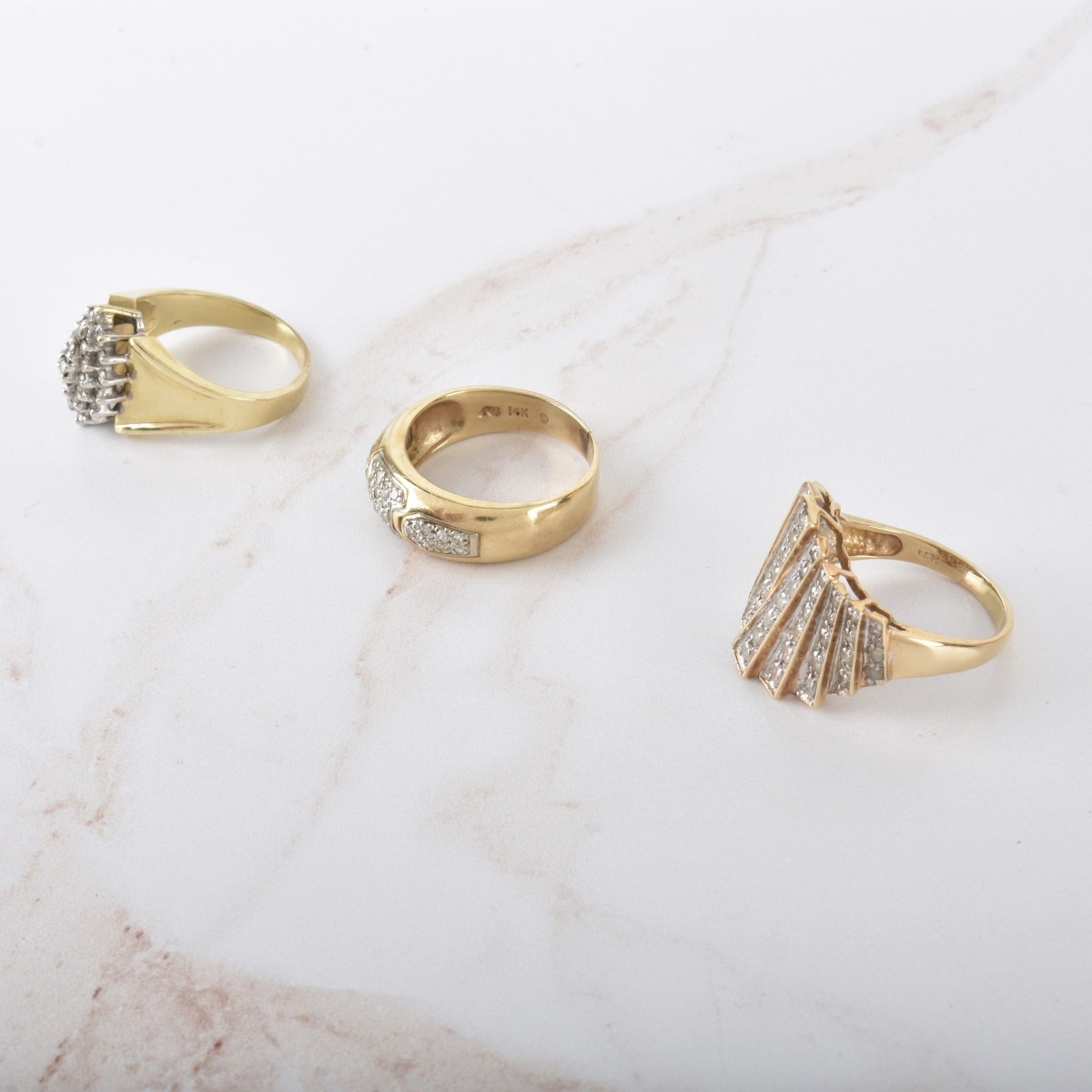 Diamond and 14K Rings