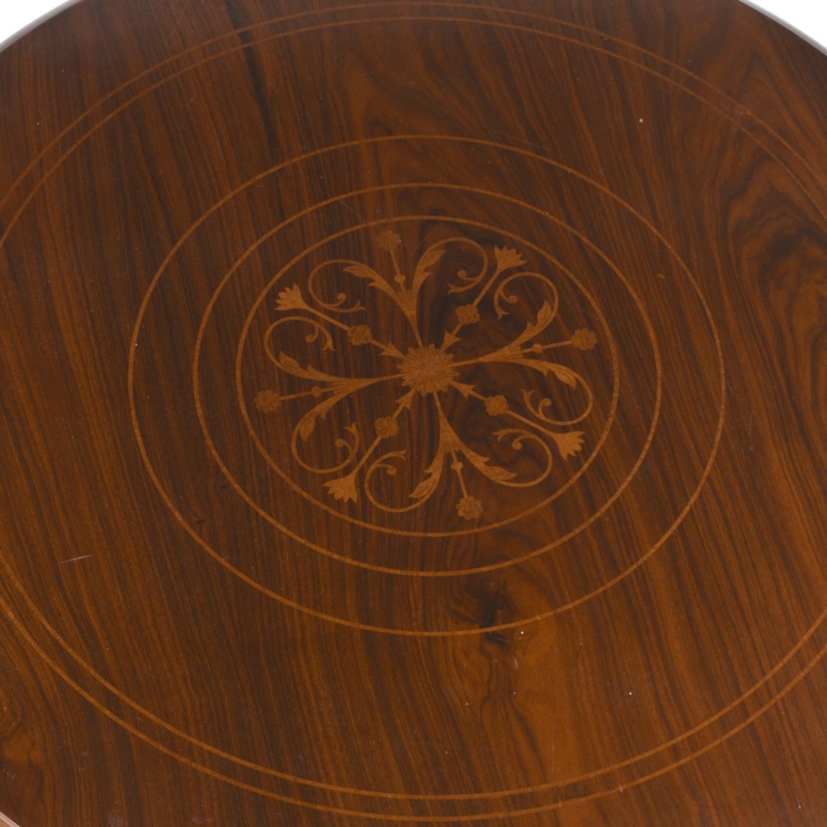 Vintage Inlaid Wooden Round Table