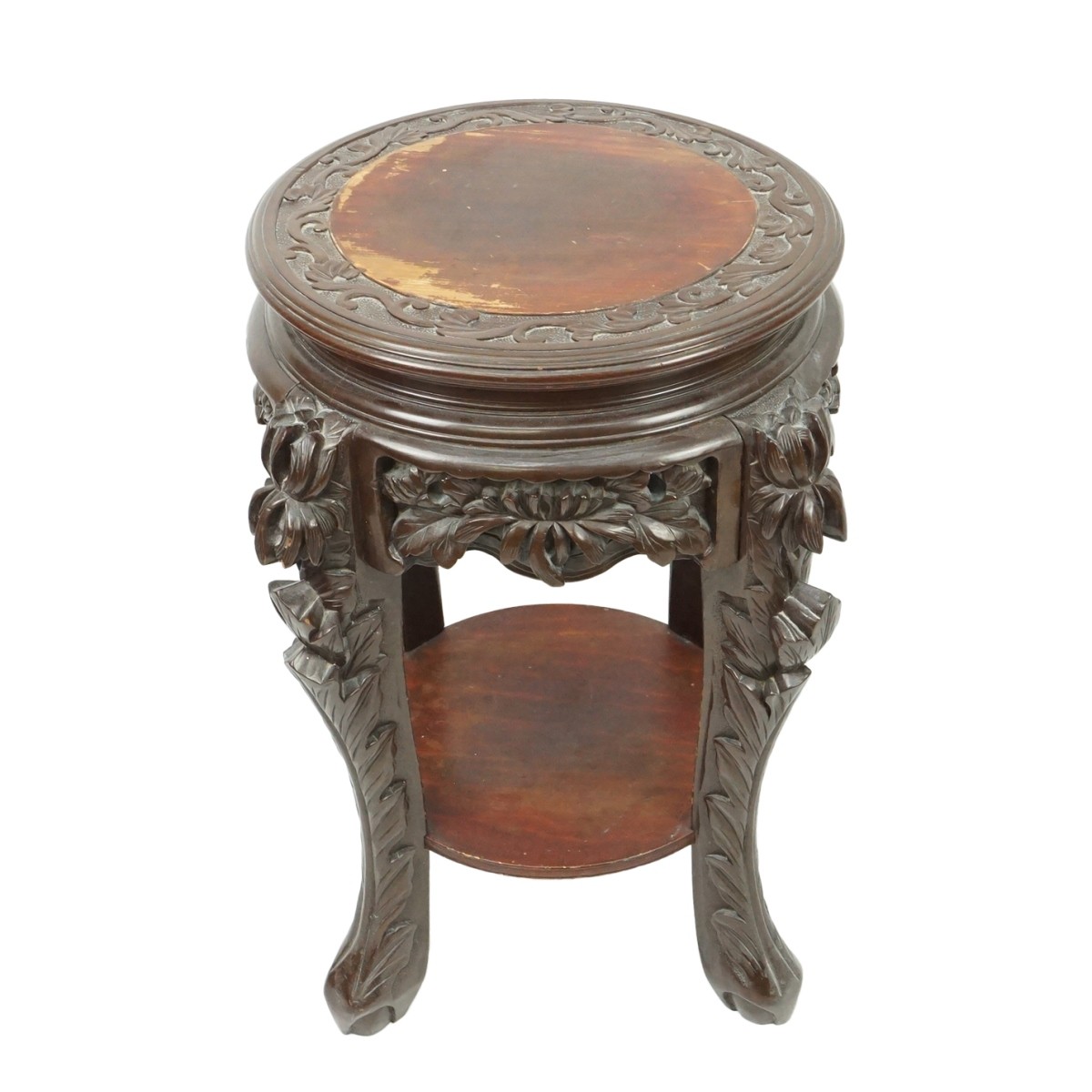 Carved Hardwood Chinese Stand