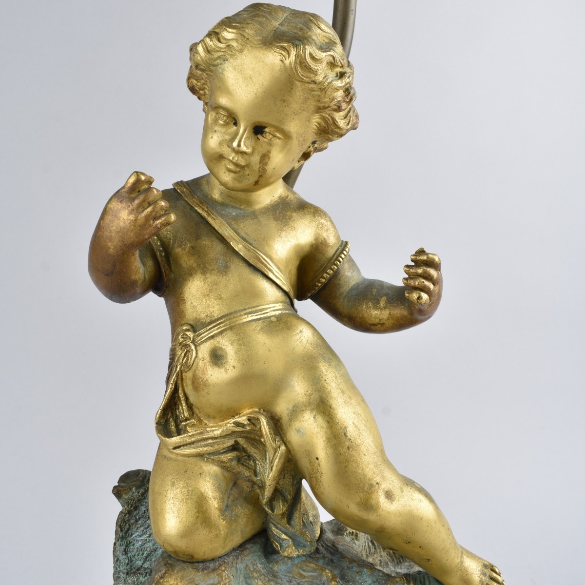 Gilt Bronze Putti Figure Lamp