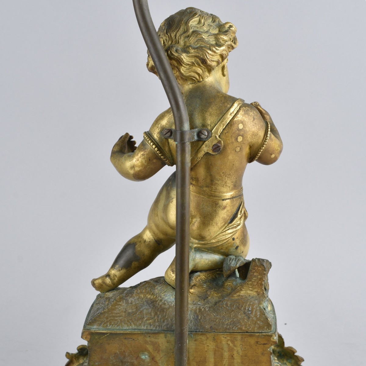 Gilt Bronze Putti Figure Lamp