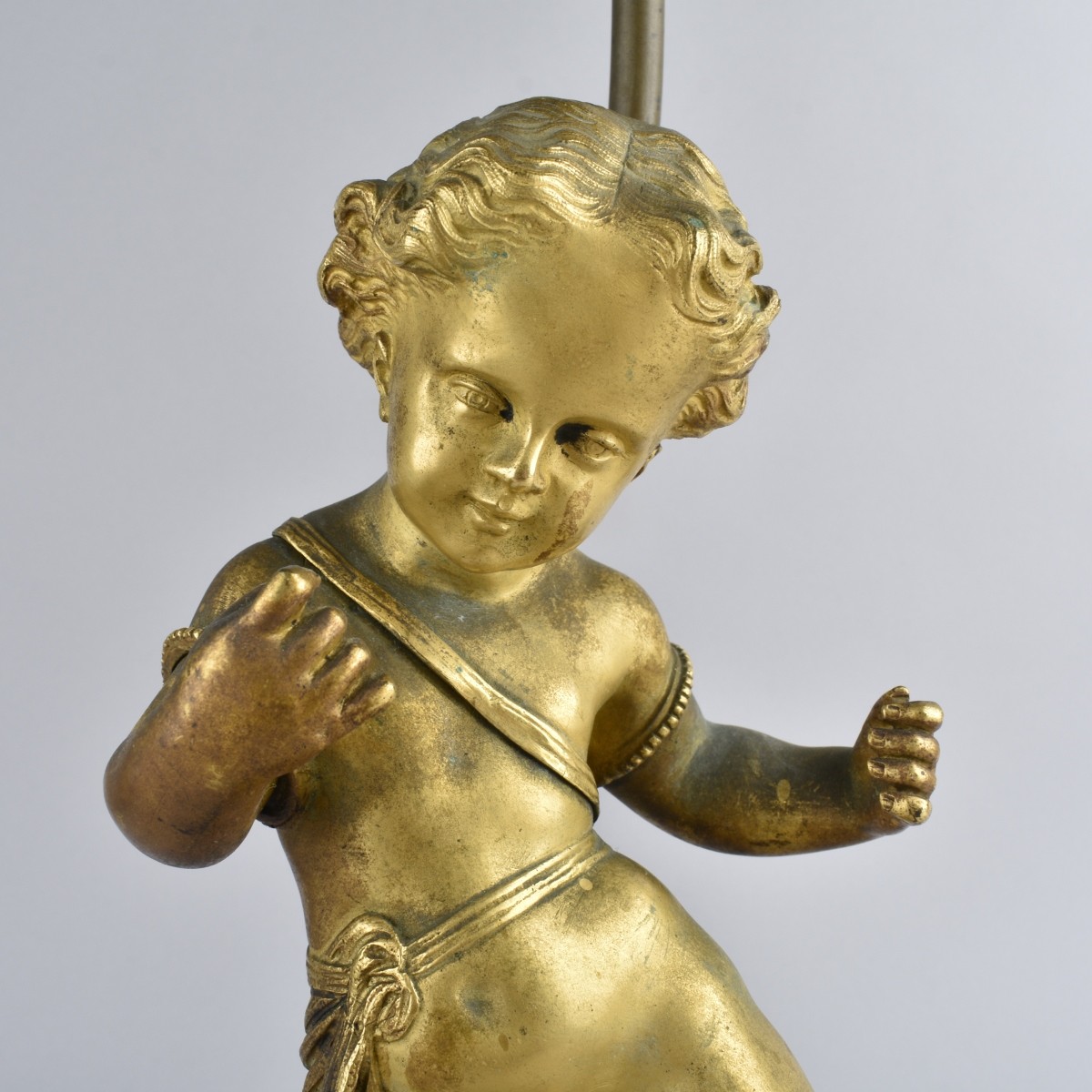 Gilt Bronze Putti Figure Lamp