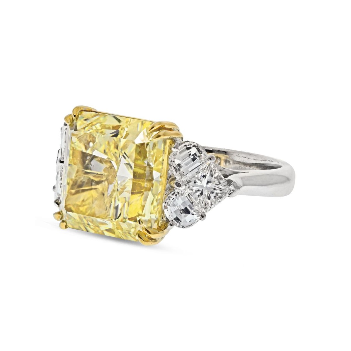 GIA 12.96 Fancy Yellow Diamond Ring