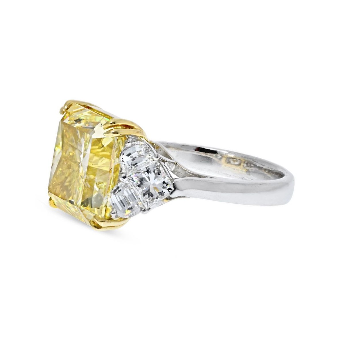 GIA 12.96 Fancy Yellow Diamond Ring