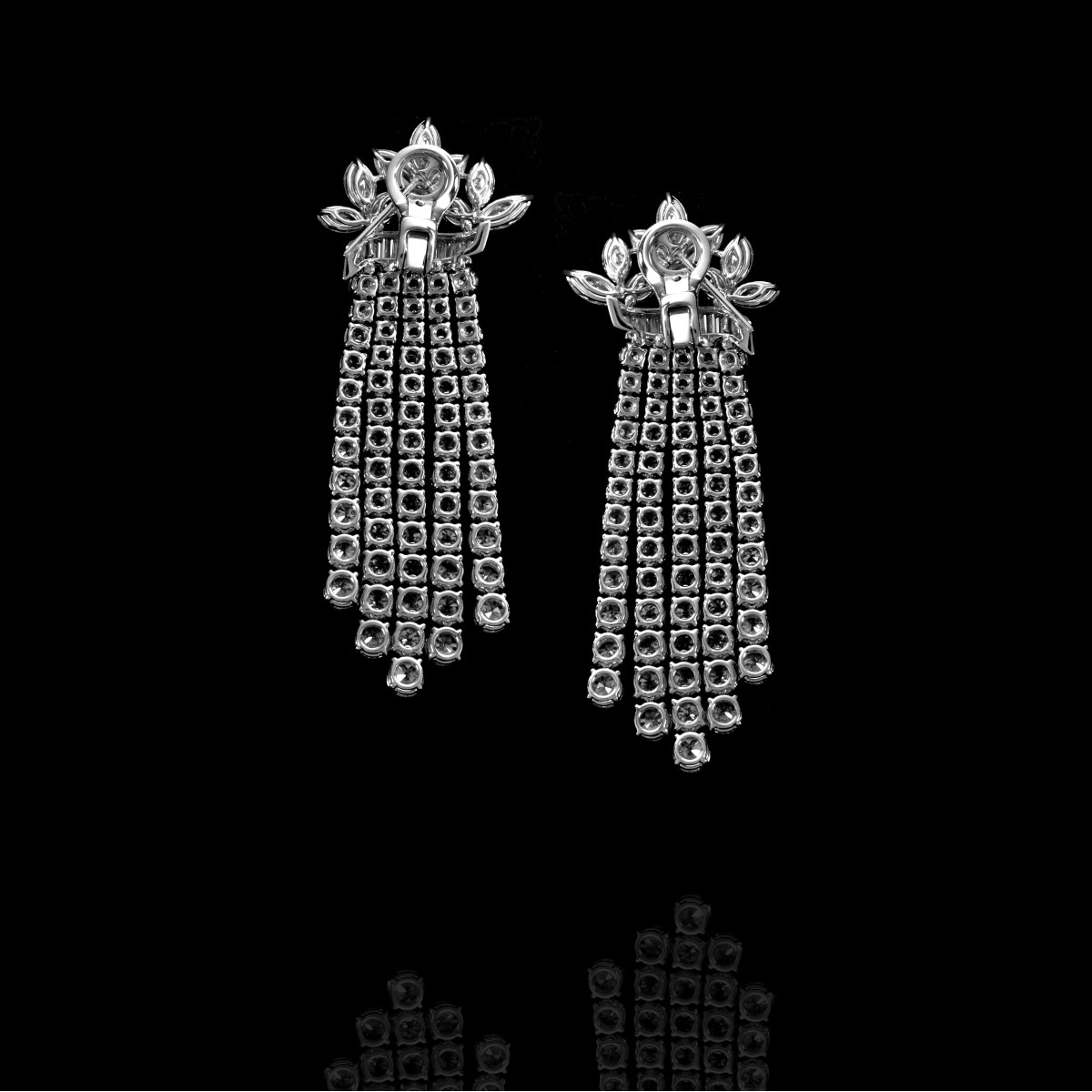 Diamond and Platinum Earrings