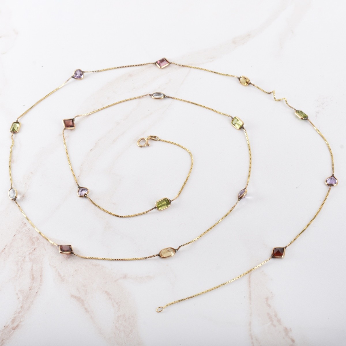 Gemstone and 14K Necklace