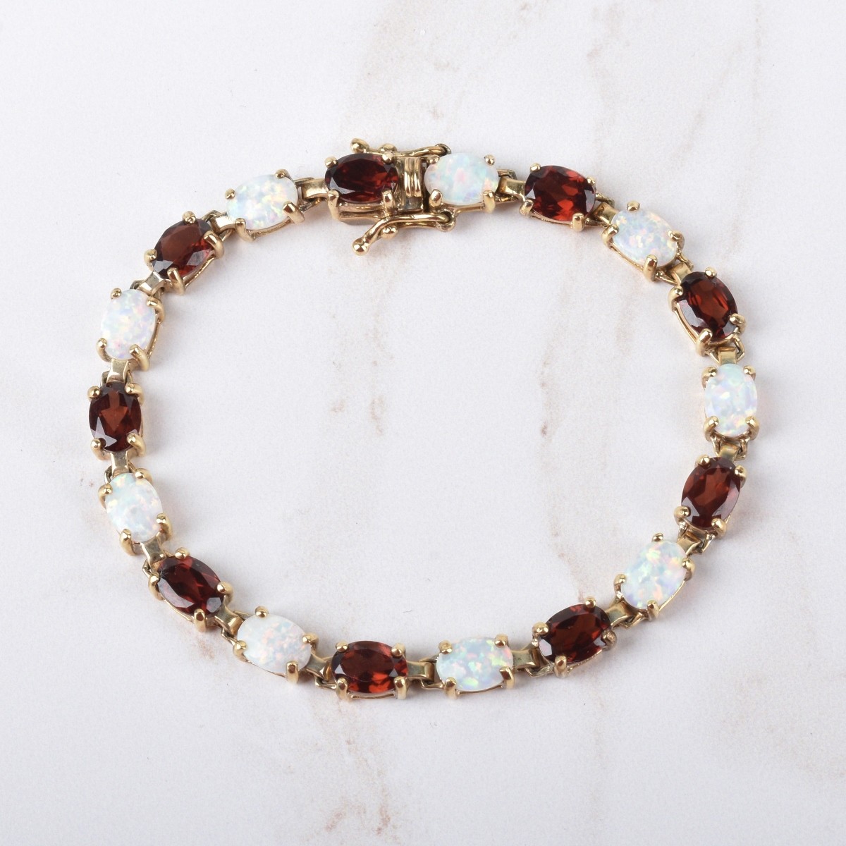 Opal, Garnet and Vermeil Bracelet