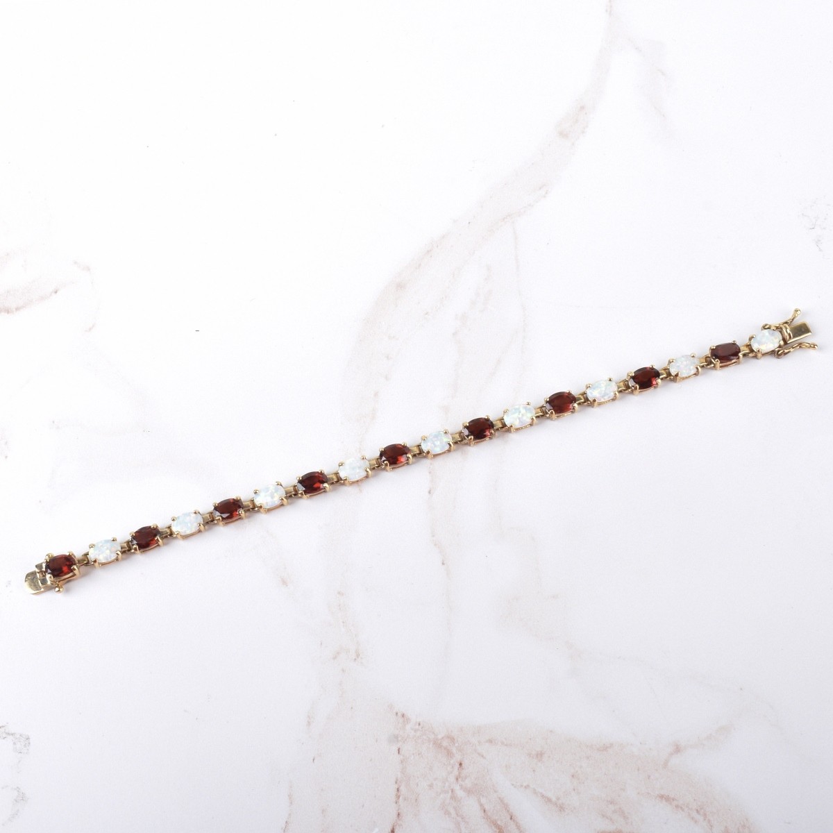 Opal, Garnet and Vermeil Bracelet