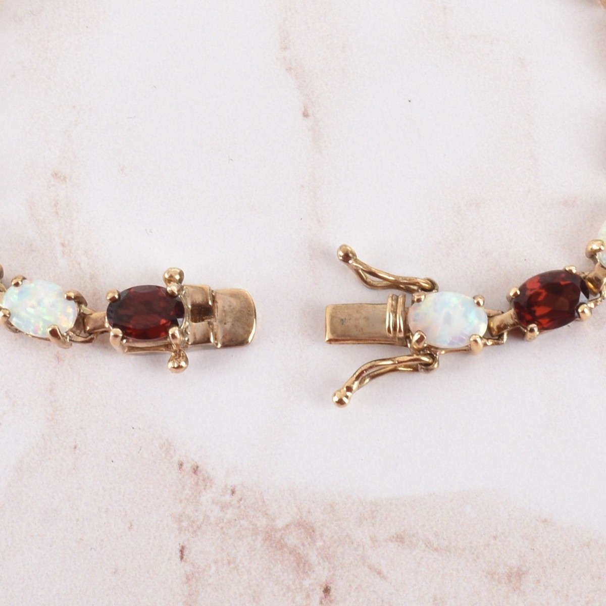 Opal, Garnet and Vermeil Bracelet