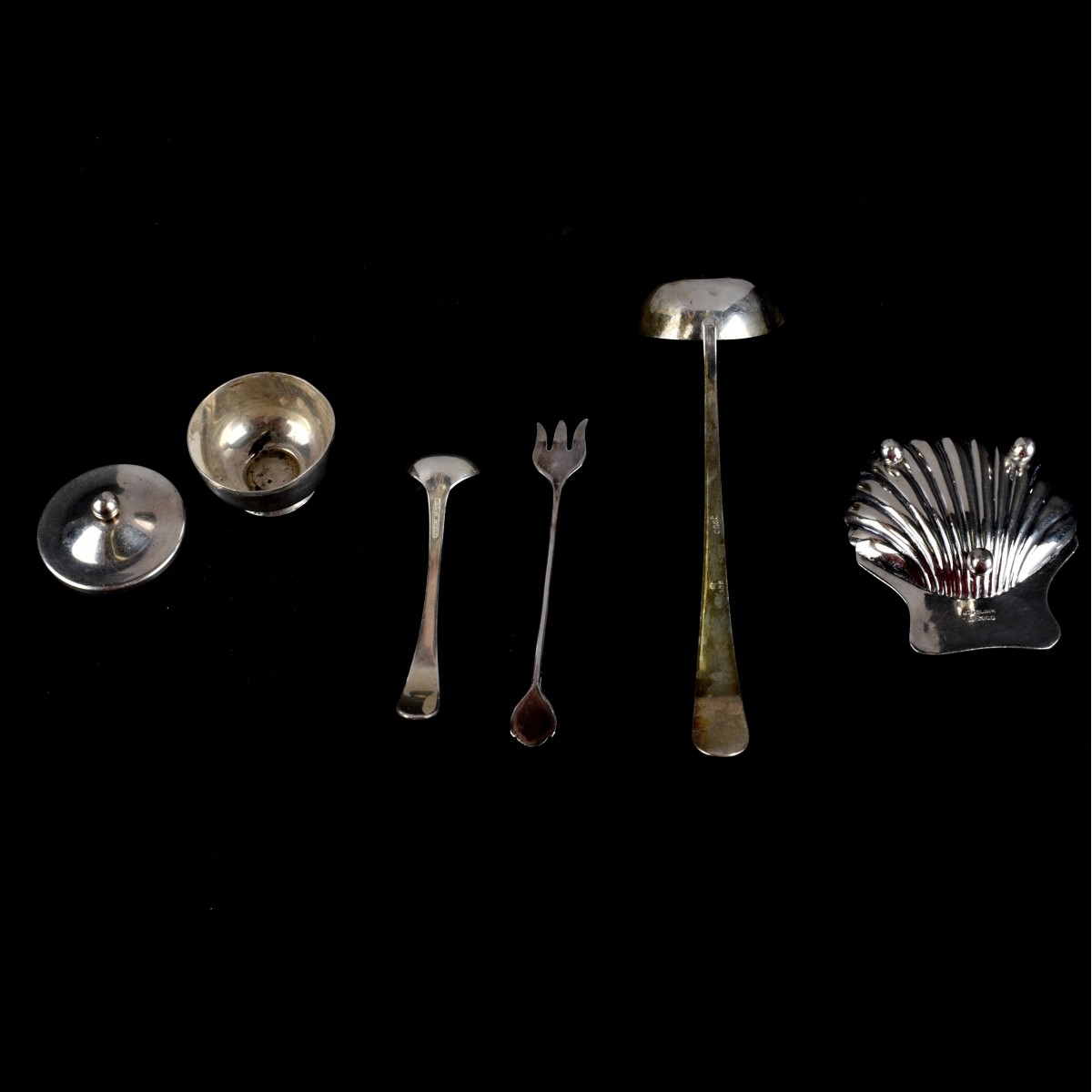 Five Vintage Assorted Silver Tableware