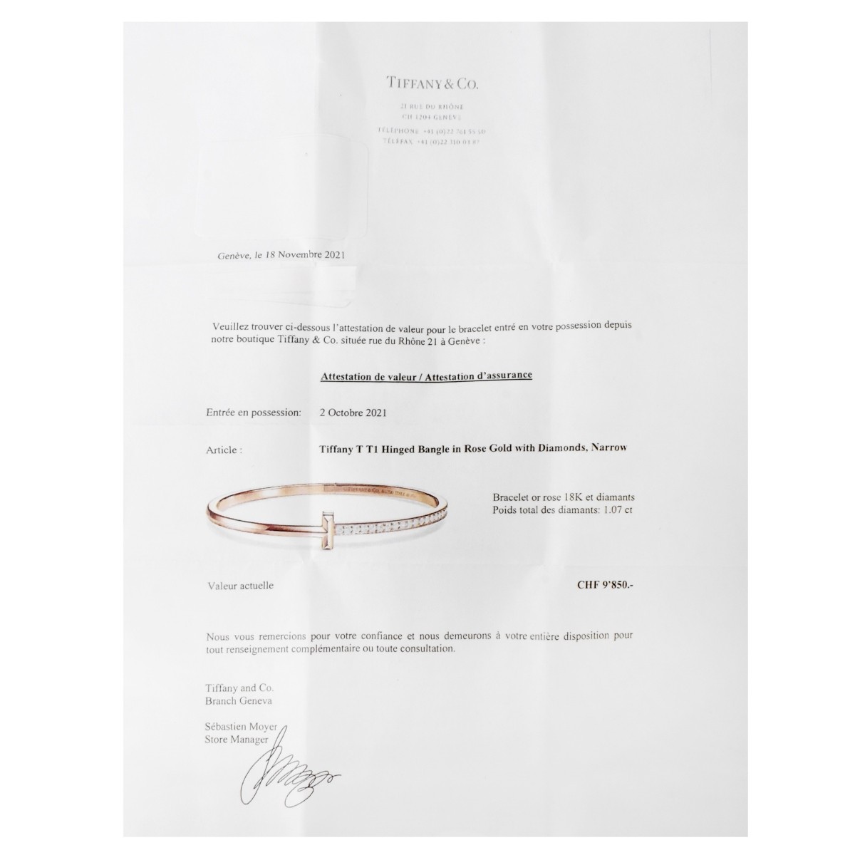 Tiffany & Co T T1 Bangle