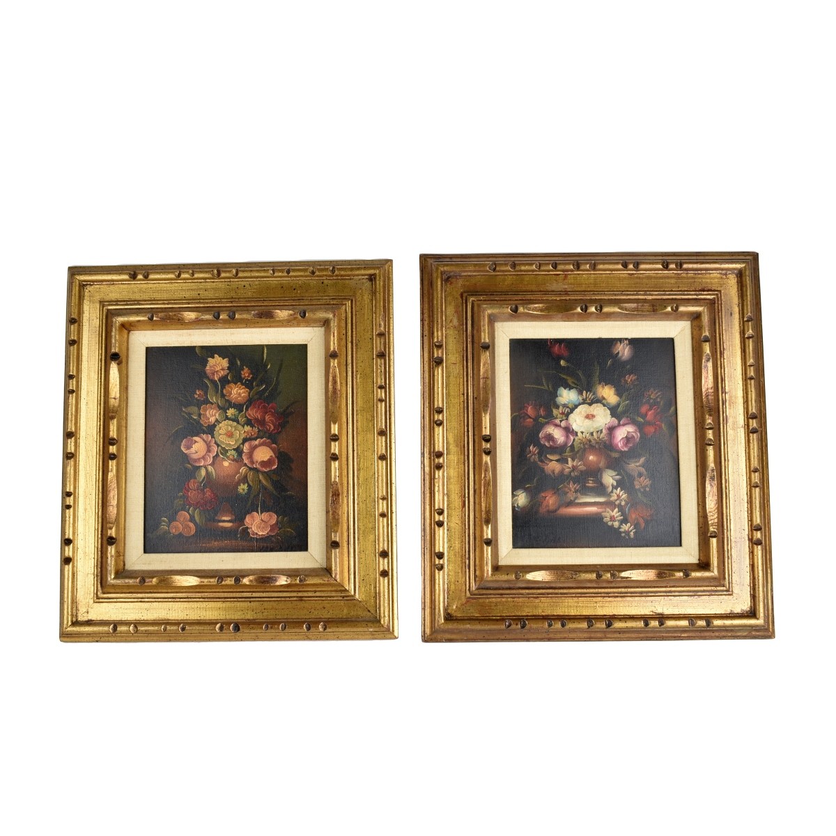 Pair of Vintage Floral Still Life Paintings