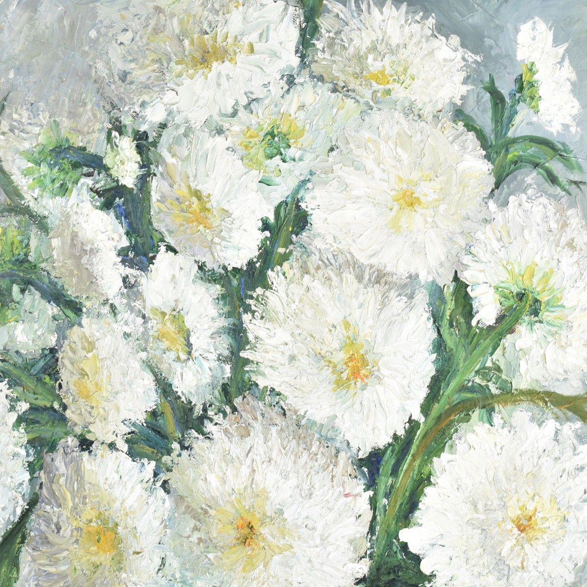 Oil on Board White Dalia's
