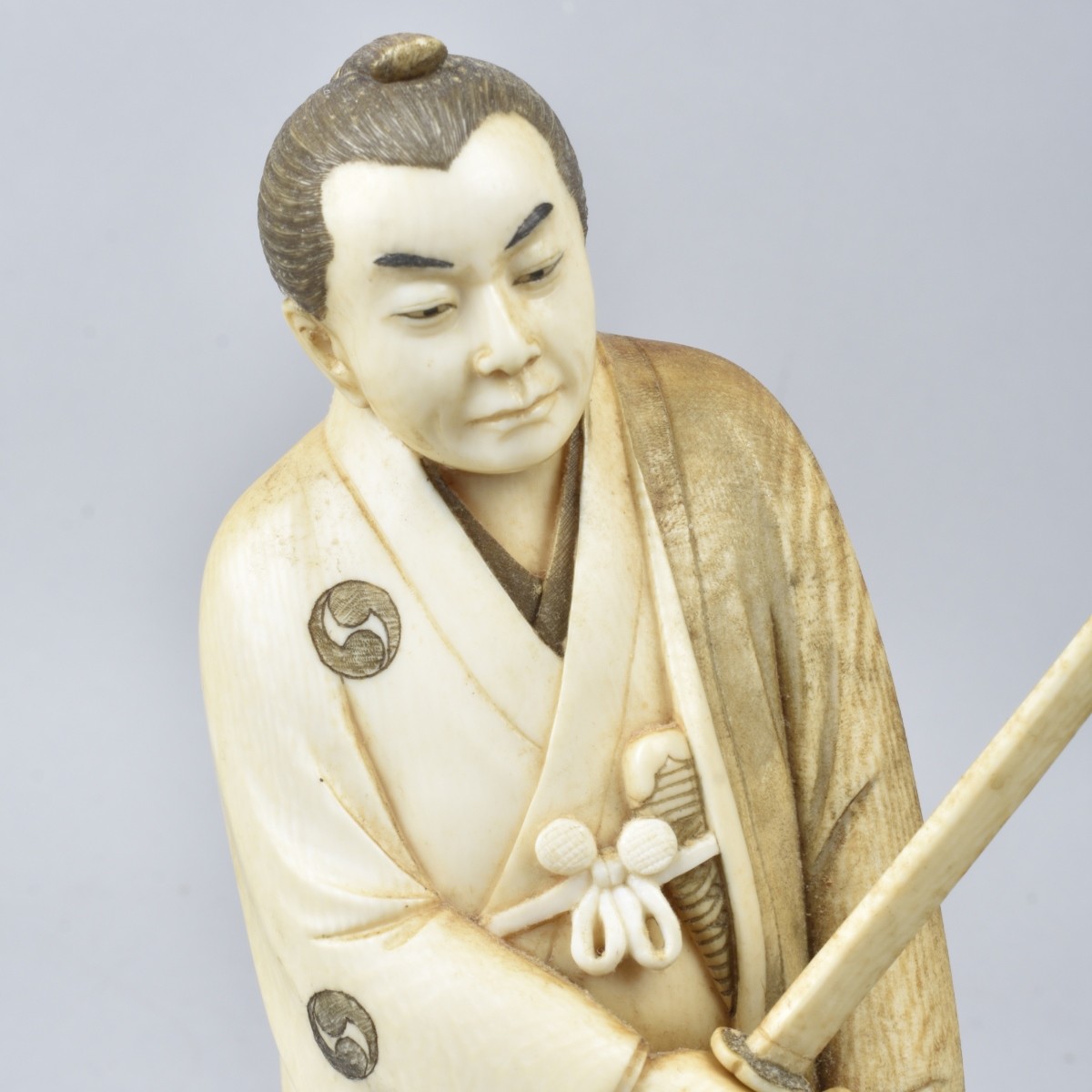 Japanese Carved Samurai Figurine