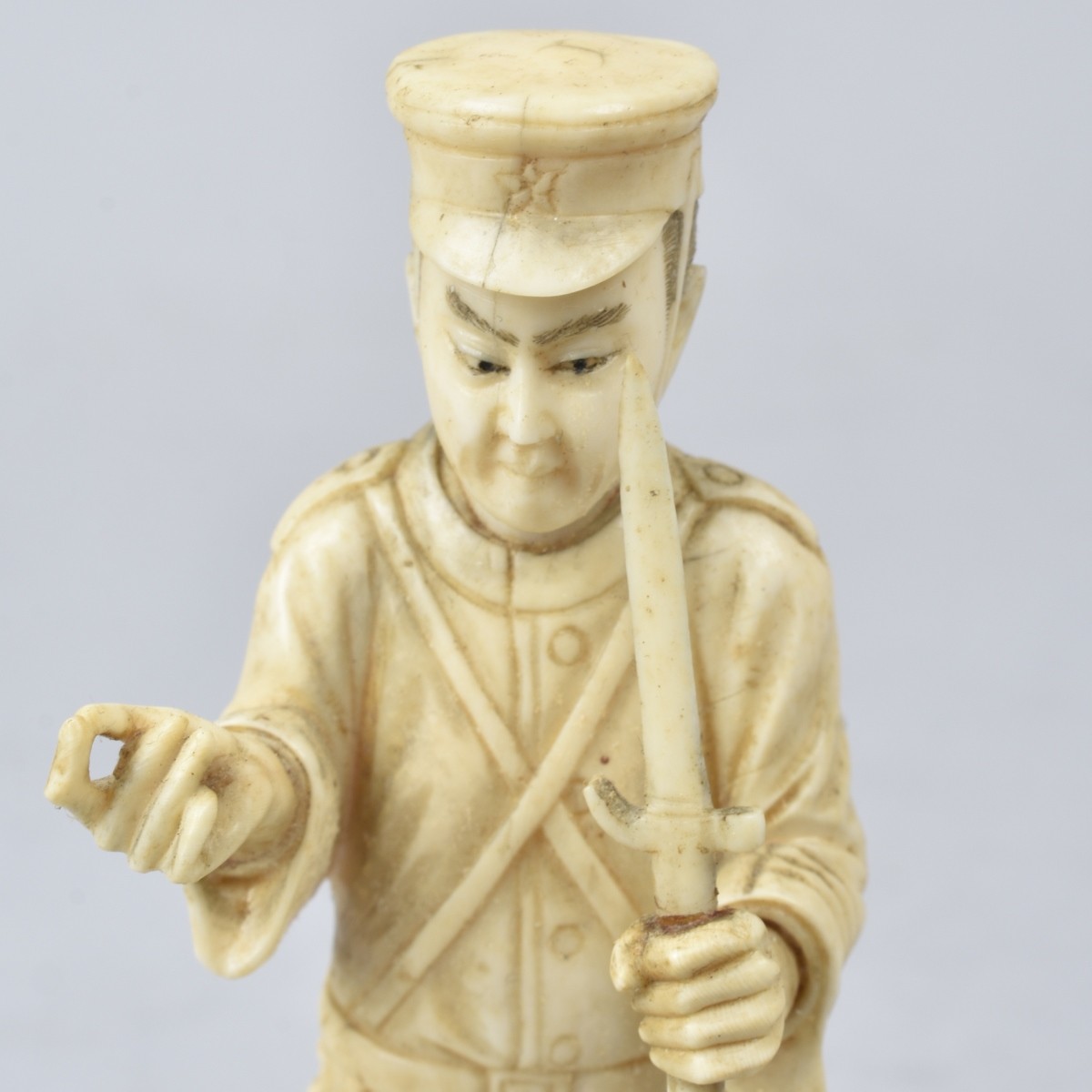 Antique Japanese Soldier Figurine