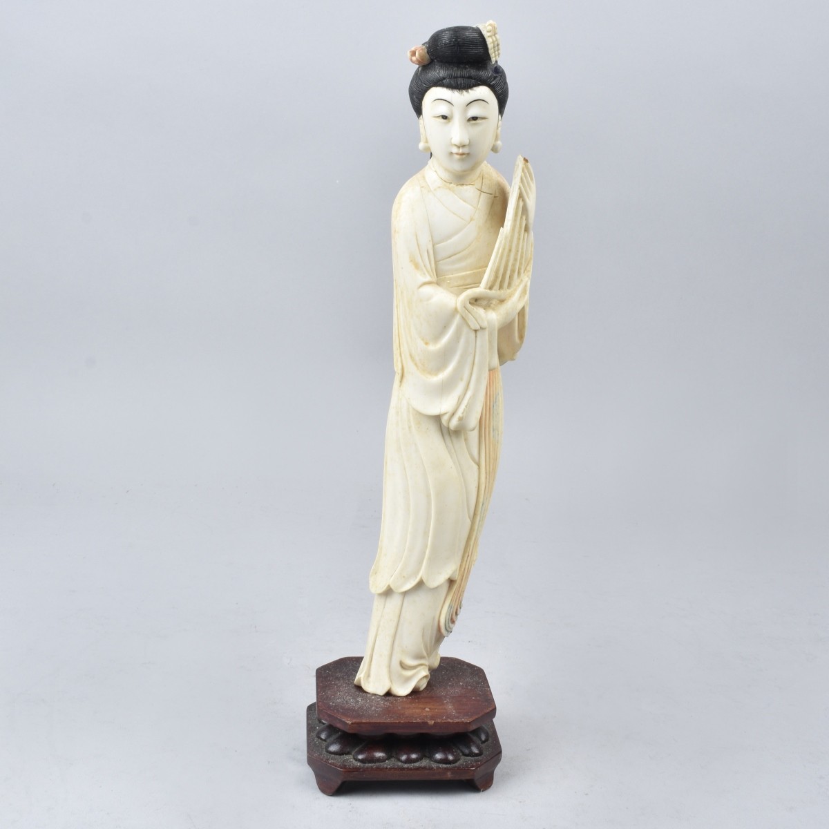 Japanese Carved Musician Figurine