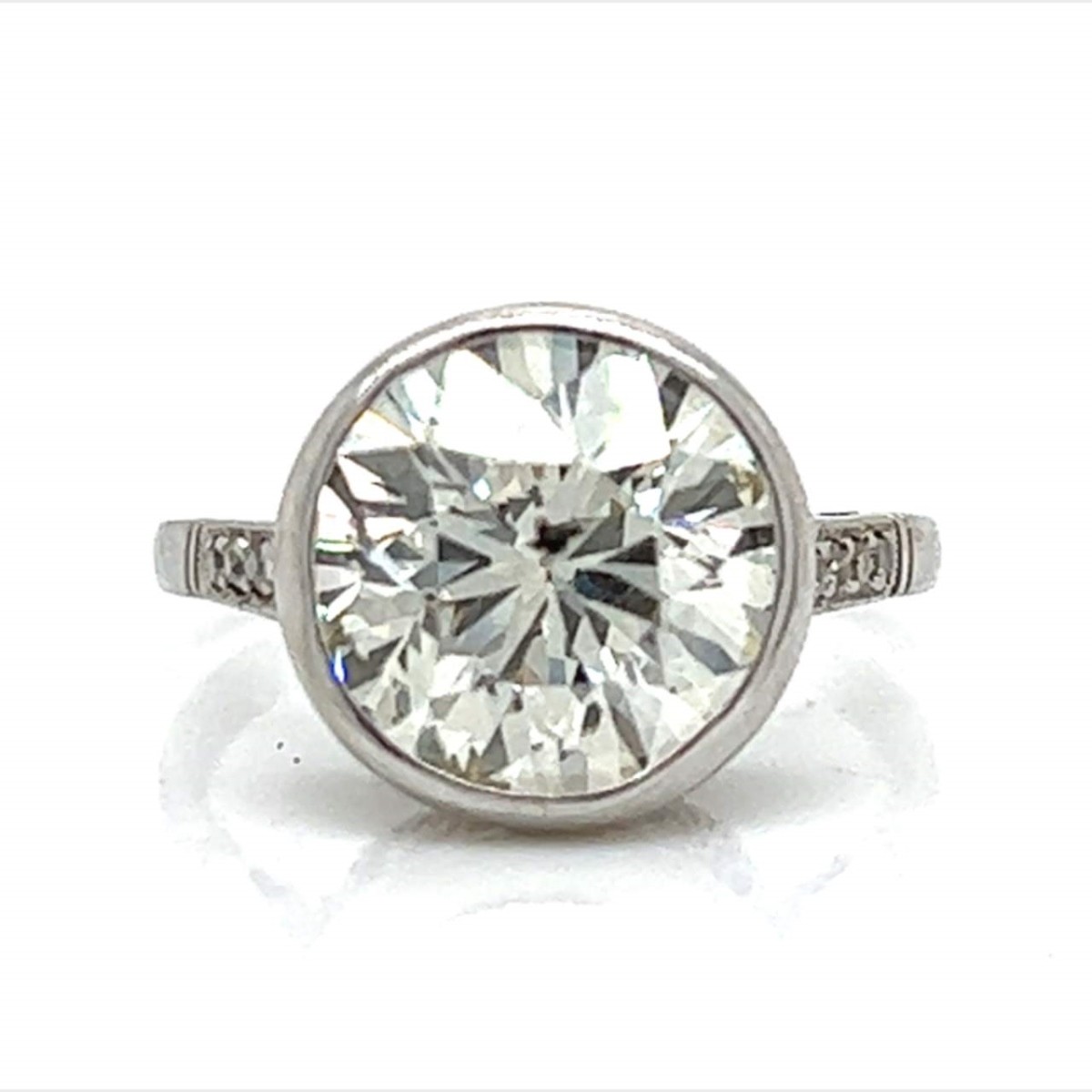 EGL Deco Diamond and Platinum Ring