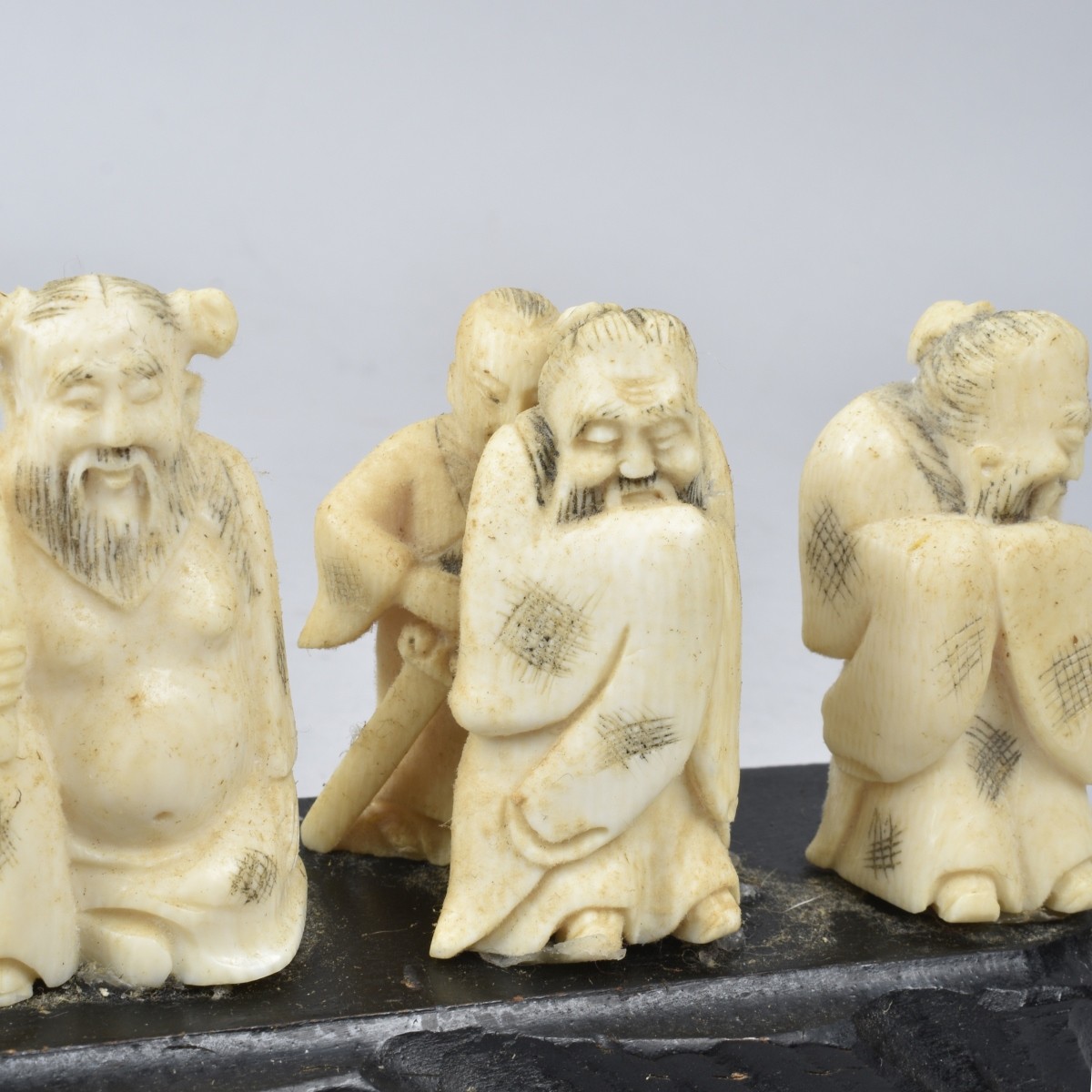 Eight Antique Japanese Carved Netsuke Figurines