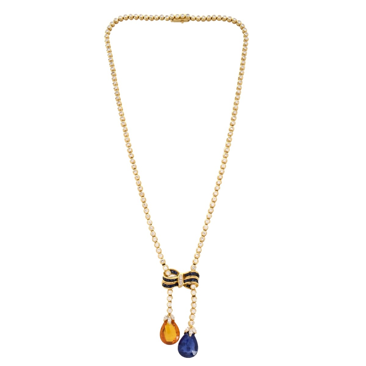 Sapphire, Diamond and 18K Necklace