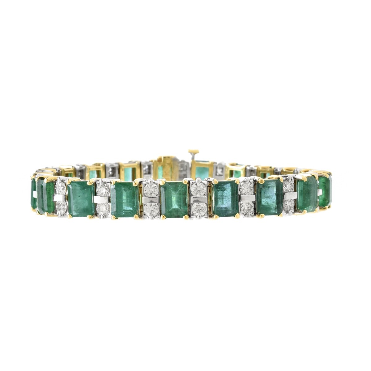 Emerald, Diamond and 14K Bracelet