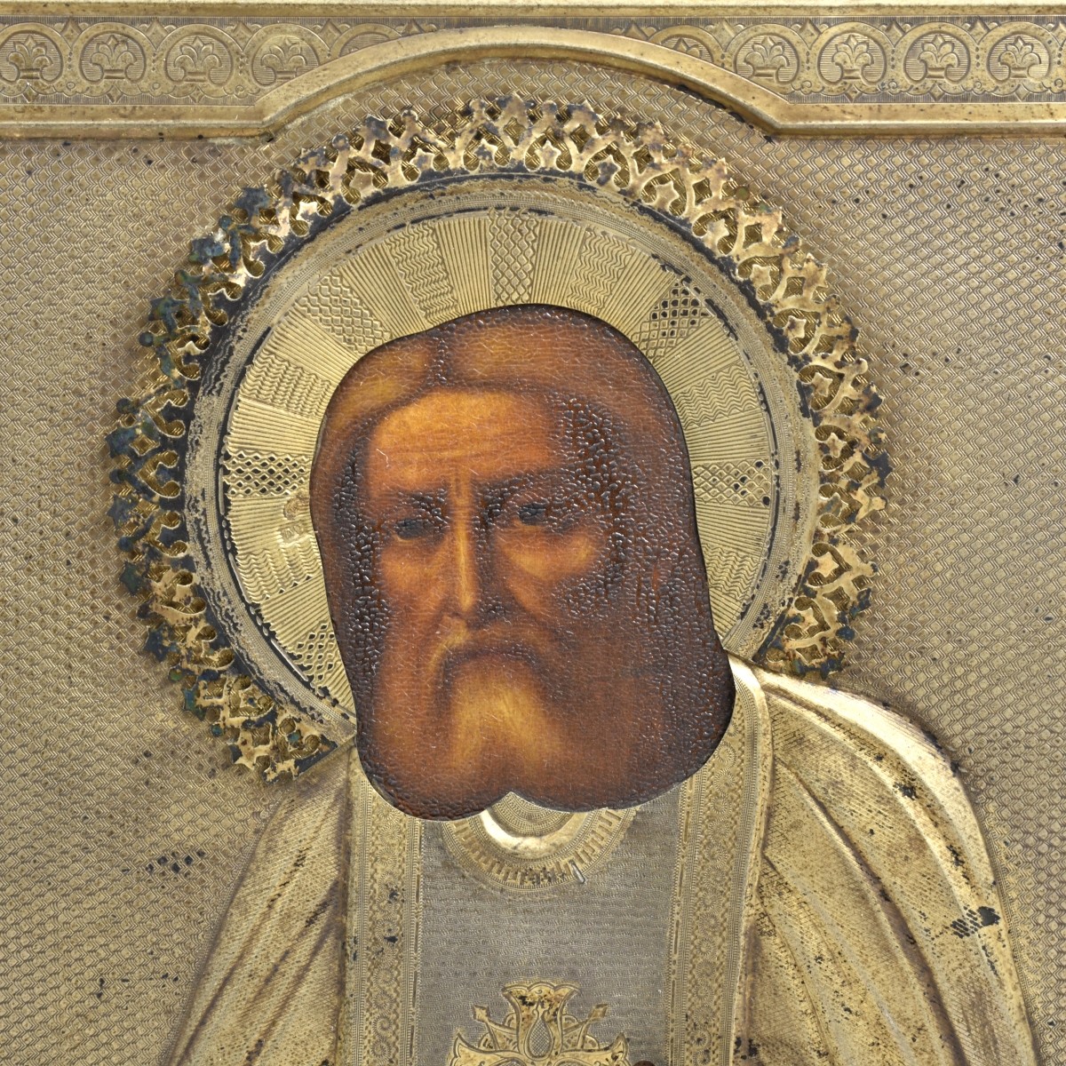 Early 20th C. Russian Wooden Icon