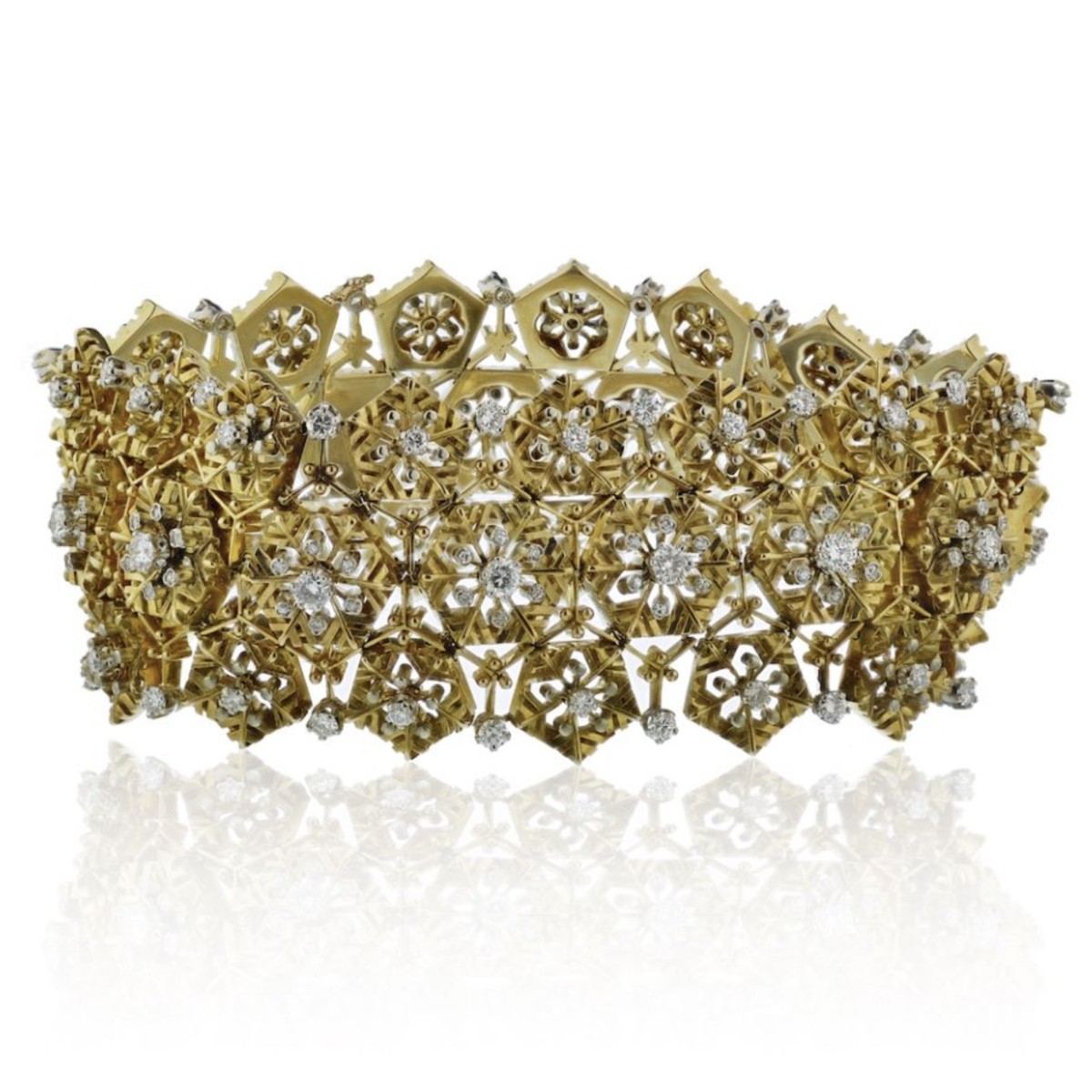 VCA Diamond, Platinum and 18K Bracelet